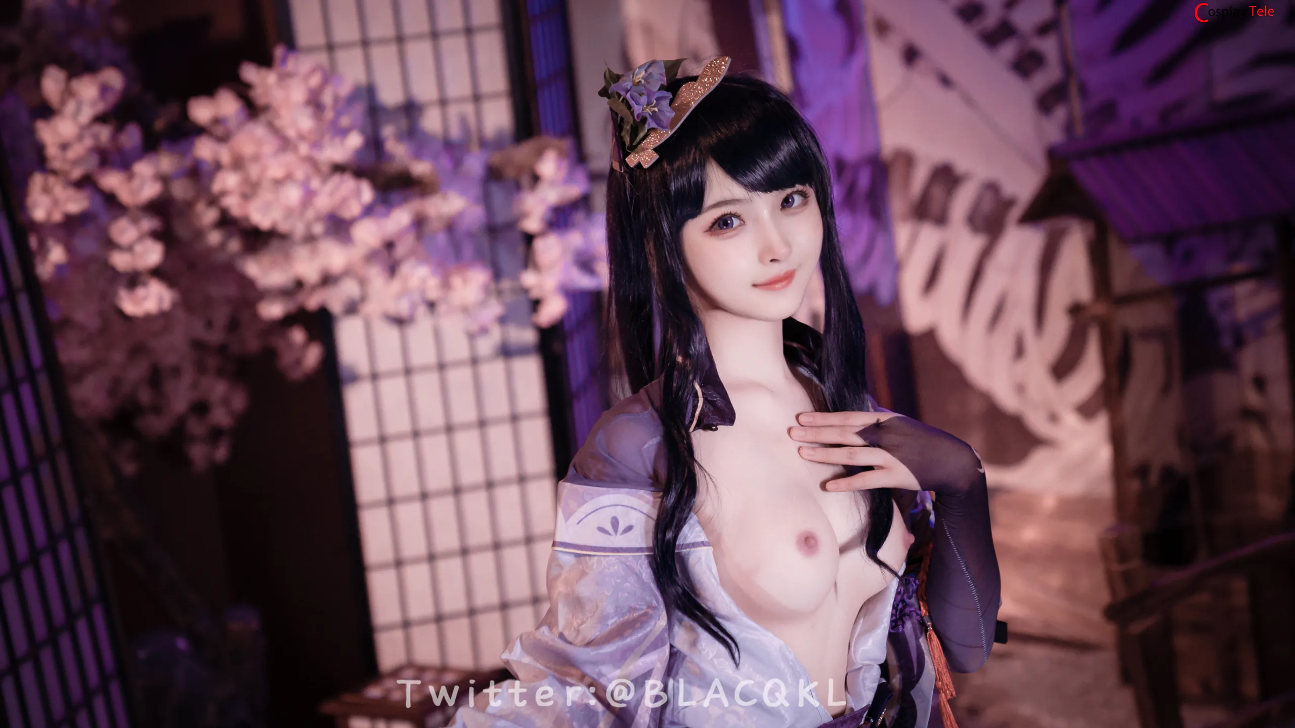 Blacqkl (白莉爱吃巧克力) cosplay Raiden Shogun – Genshin Impact