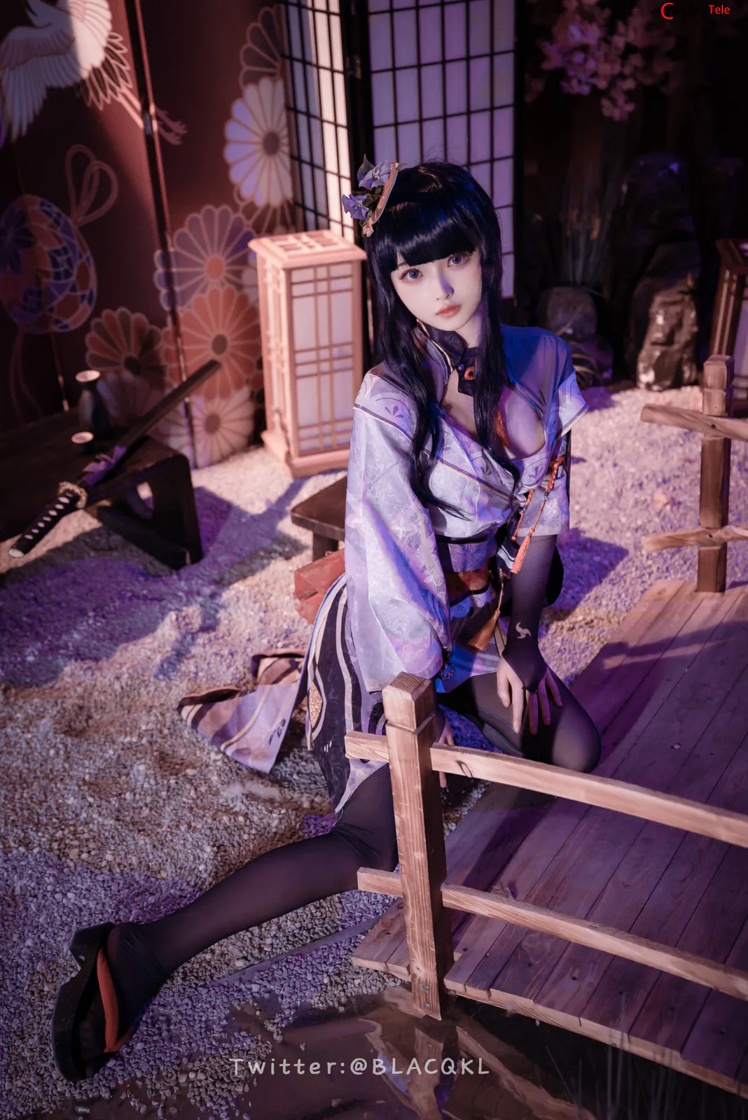 Blacqkl (白莉爱吃巧克力) cosplay Raiden Shogun – Genshin Impact