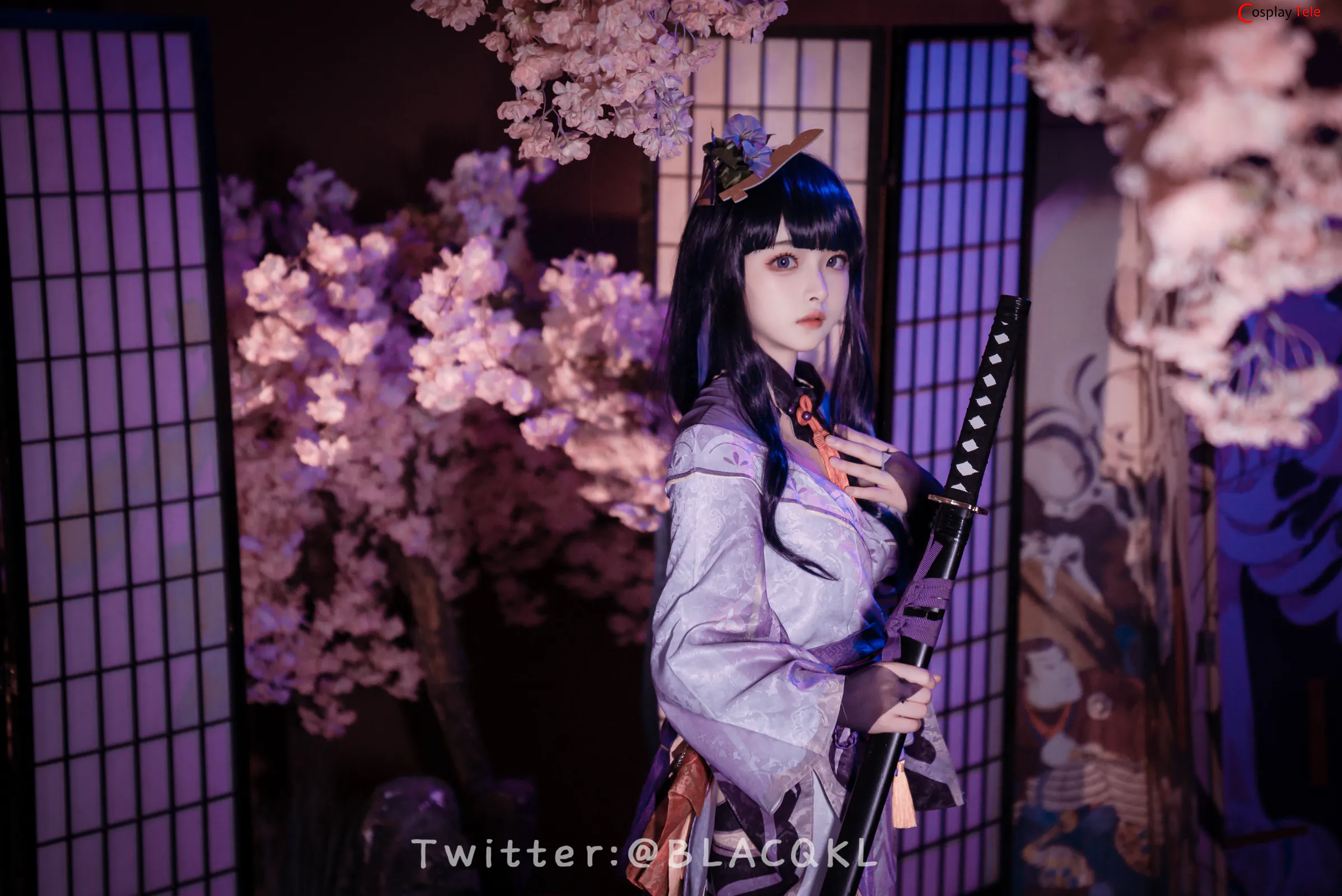 Blacqkl (白莉爱吃巧克力) cosplay Raiden Shogun – Genshin Impact