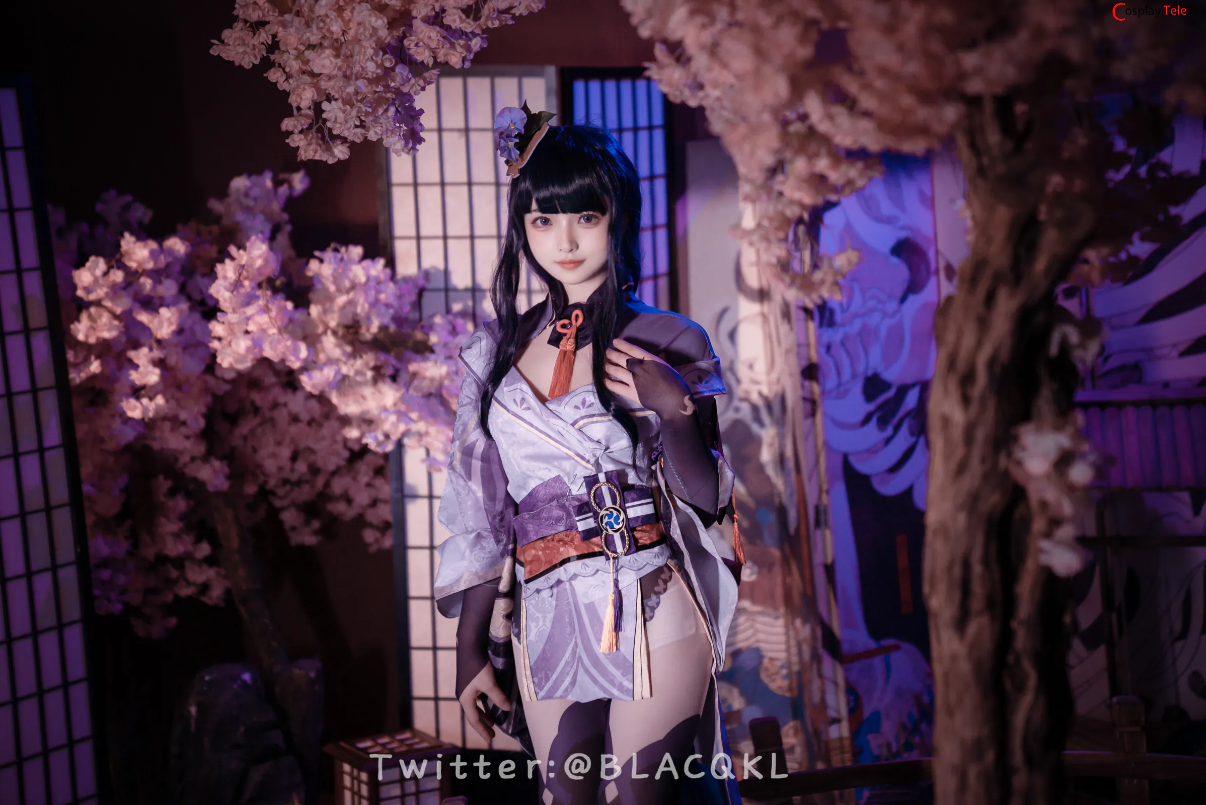 Blacqkl (白莉爱吃巧克力) cosplay Raiden Shogun – Genshin Impact