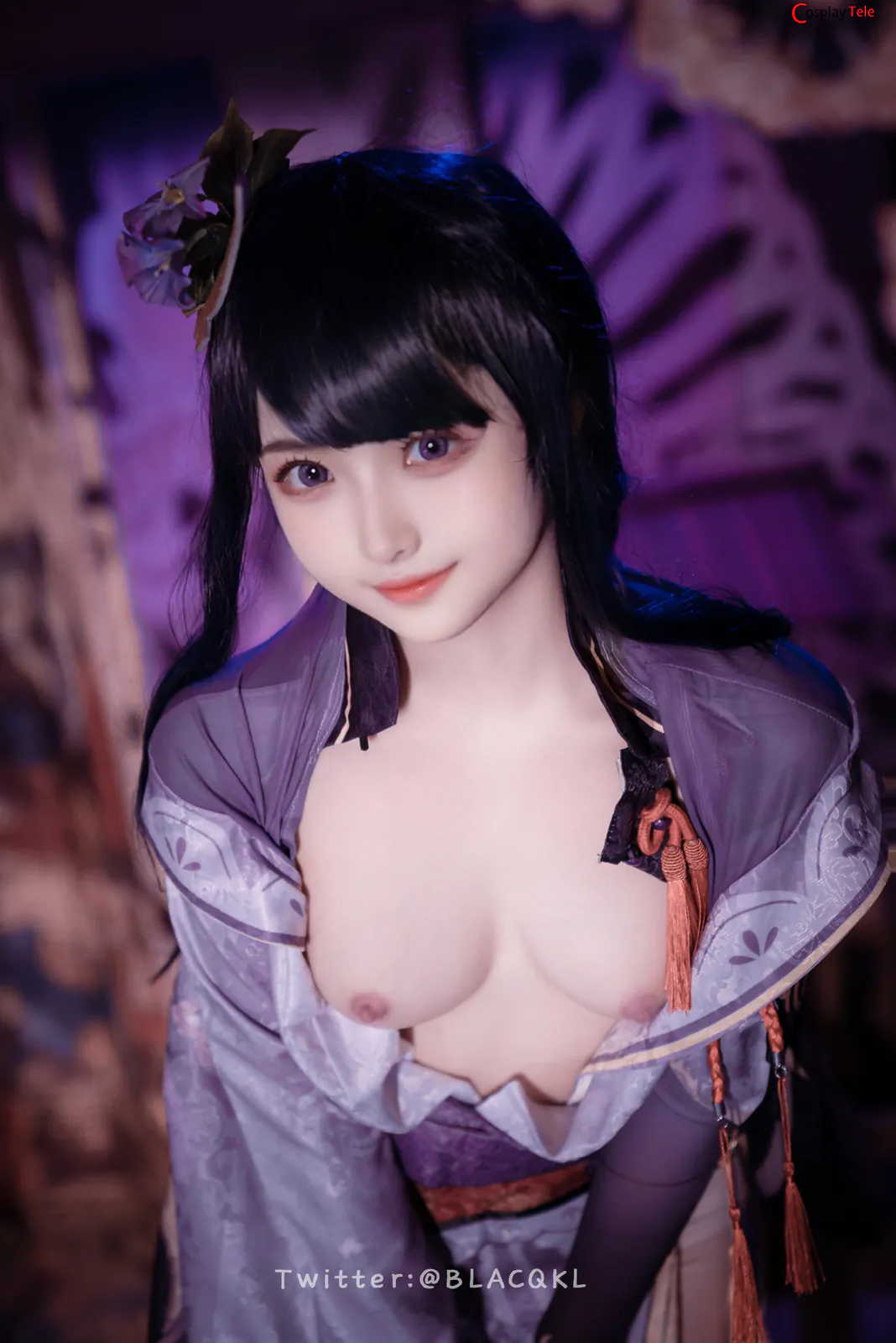 Blacqkl (白莉爱吃巧克力) cosplay Raiden Shogun – Genshin Impact