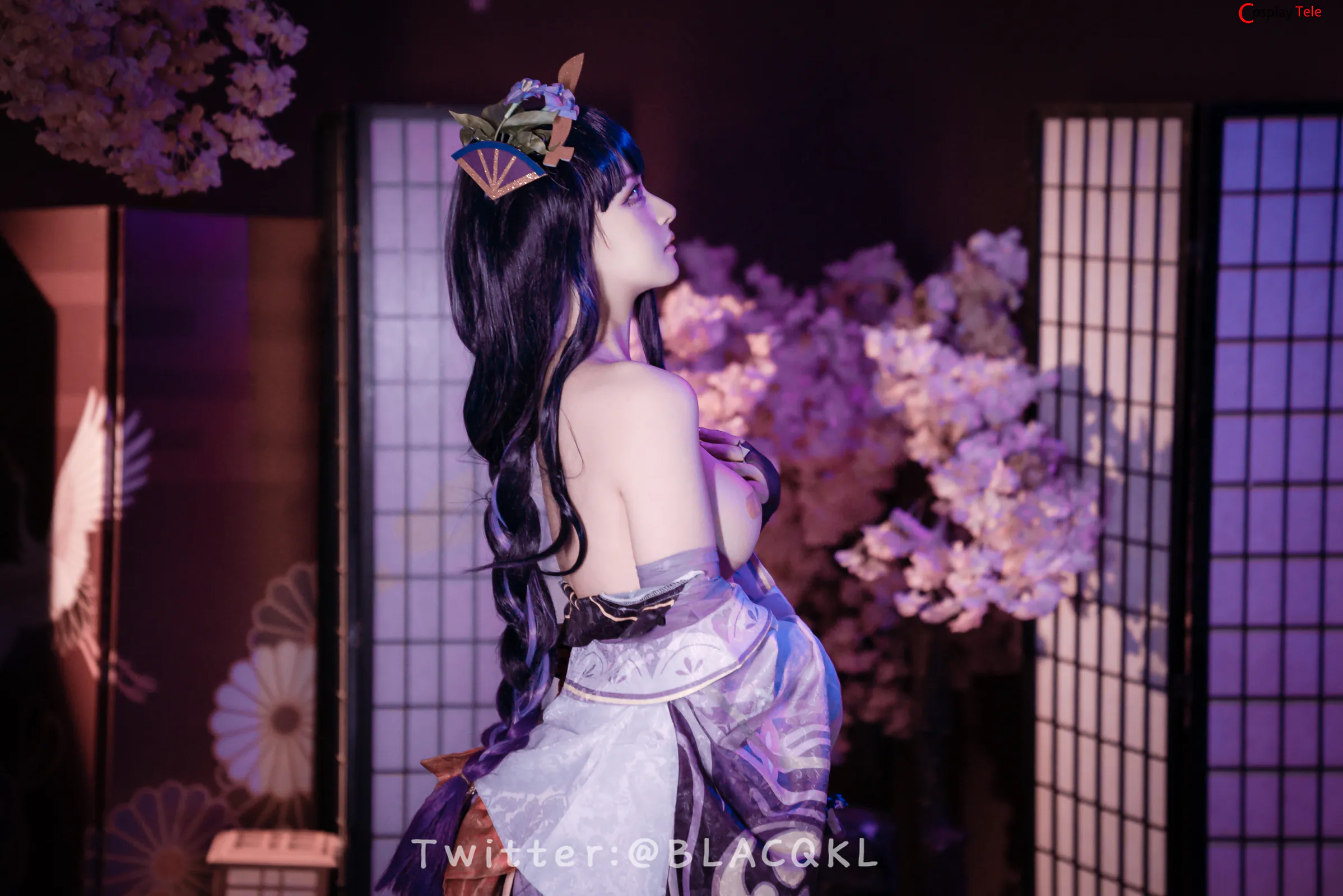 Blacqkl (白莉爱吃巧克力) cosplay Raiden Shogun – Genshin Impact
