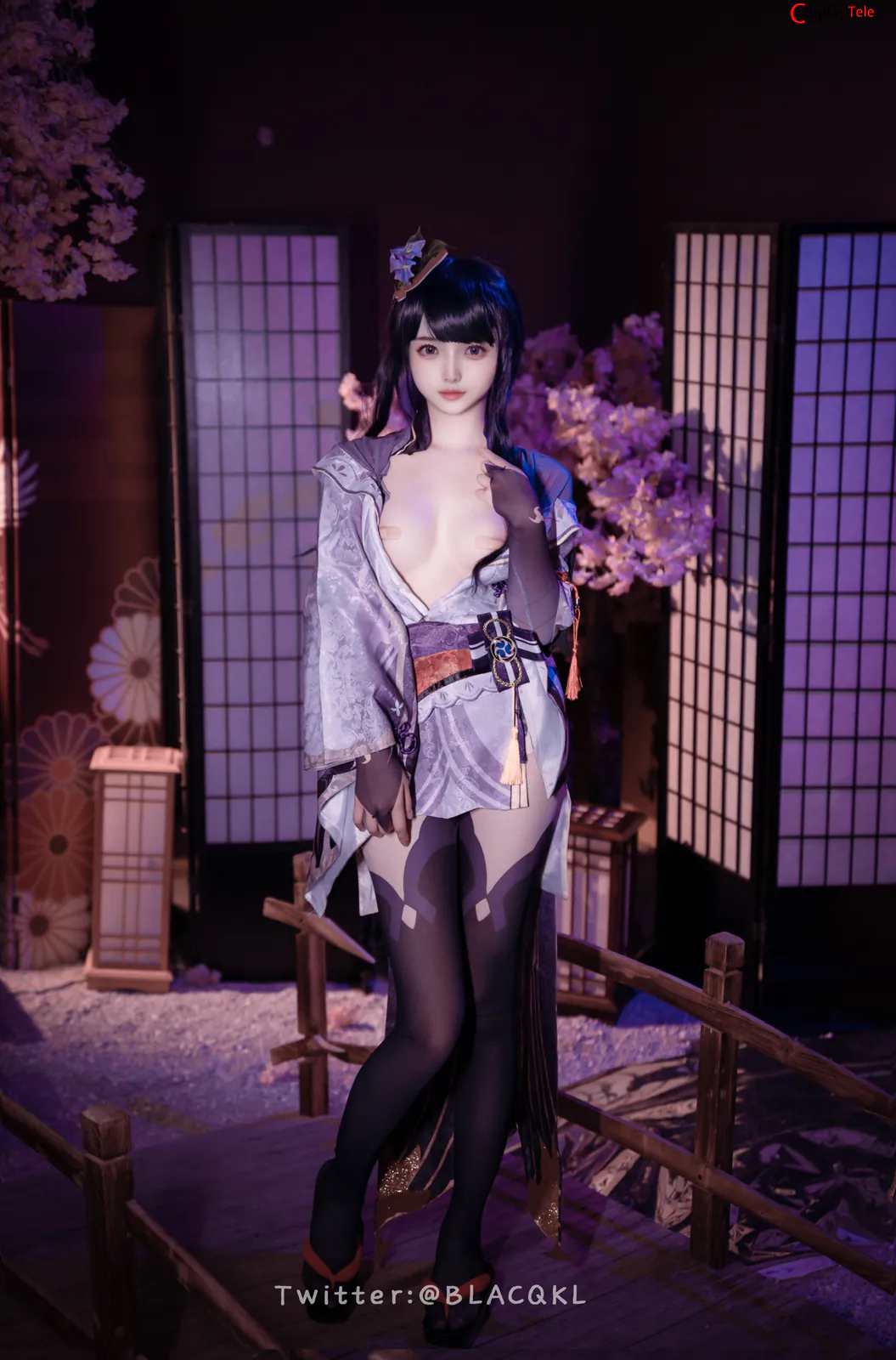 Blacqkl (白莉爱吃巧克力) cosplay Raiden Shogun – Genshin Impact