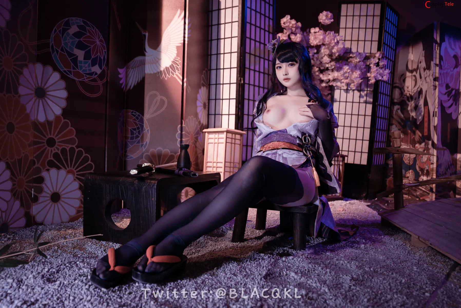 Blacqkl (白莉爱吃巧克力) cosplay Raiden Shogun – Genshin Impact