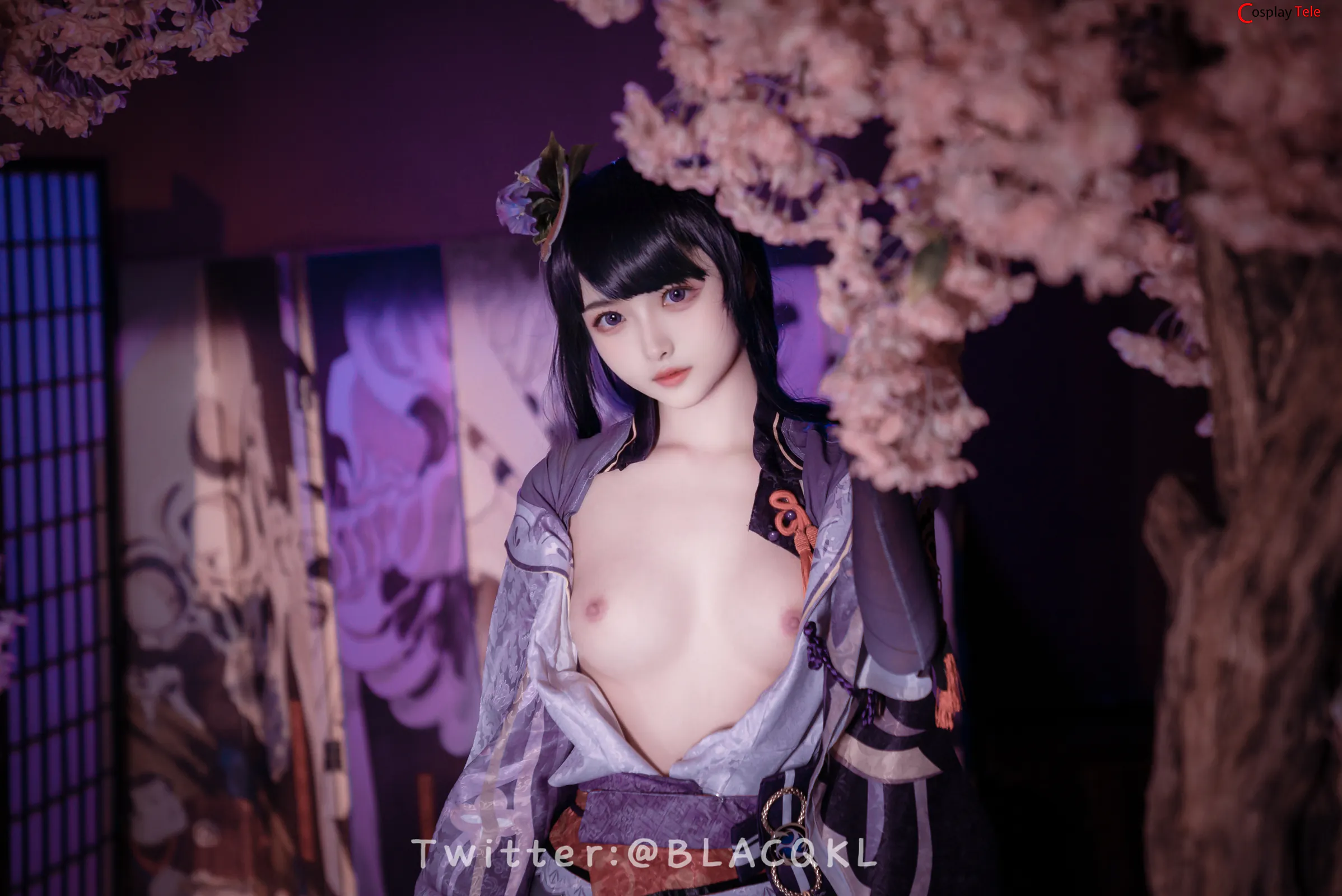 Blacqkl (白莉爱吃巧克力) cosplay Raiden Shogun – Genshin Impact