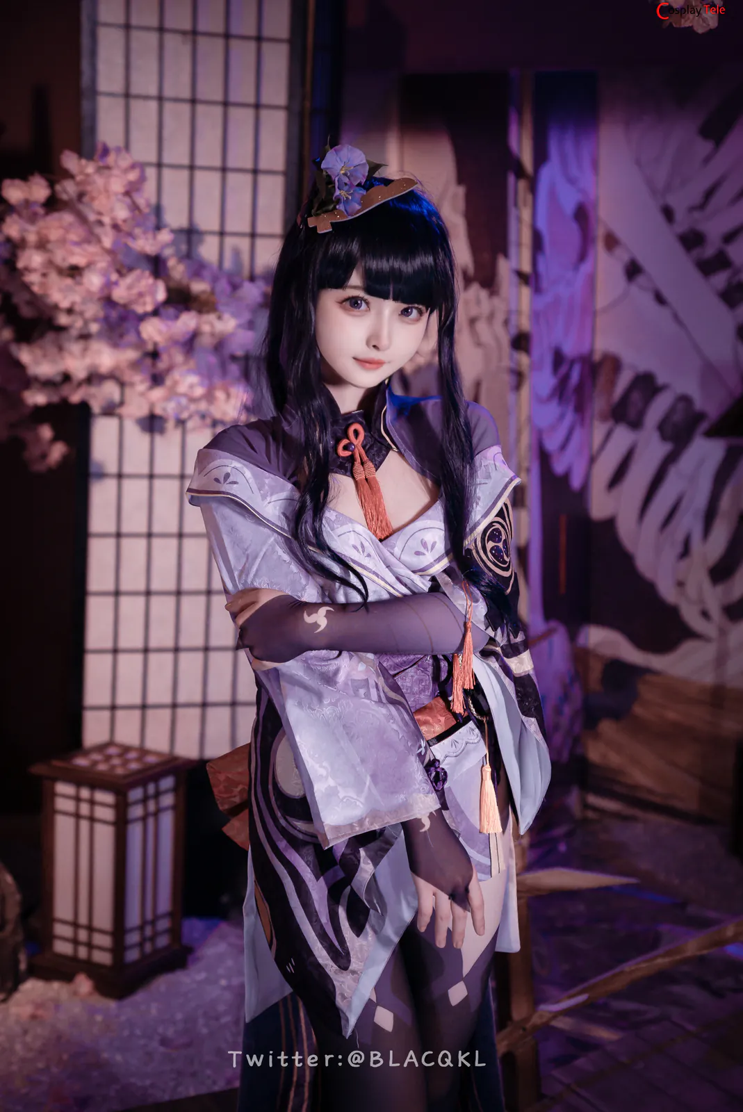 Blacqkl (白莉爱吃巧克力) cosplay Raiden Shogun – Genshin Impact