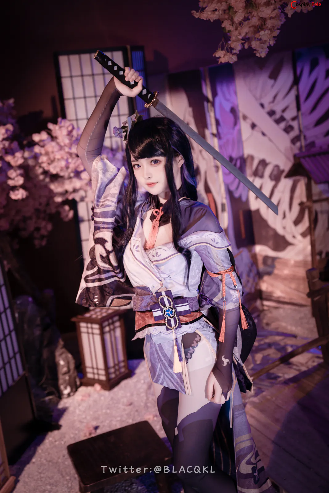 Blacqkl (白莉爱吃巧克力) cosplay Raiden Shogun – Genshin Impact