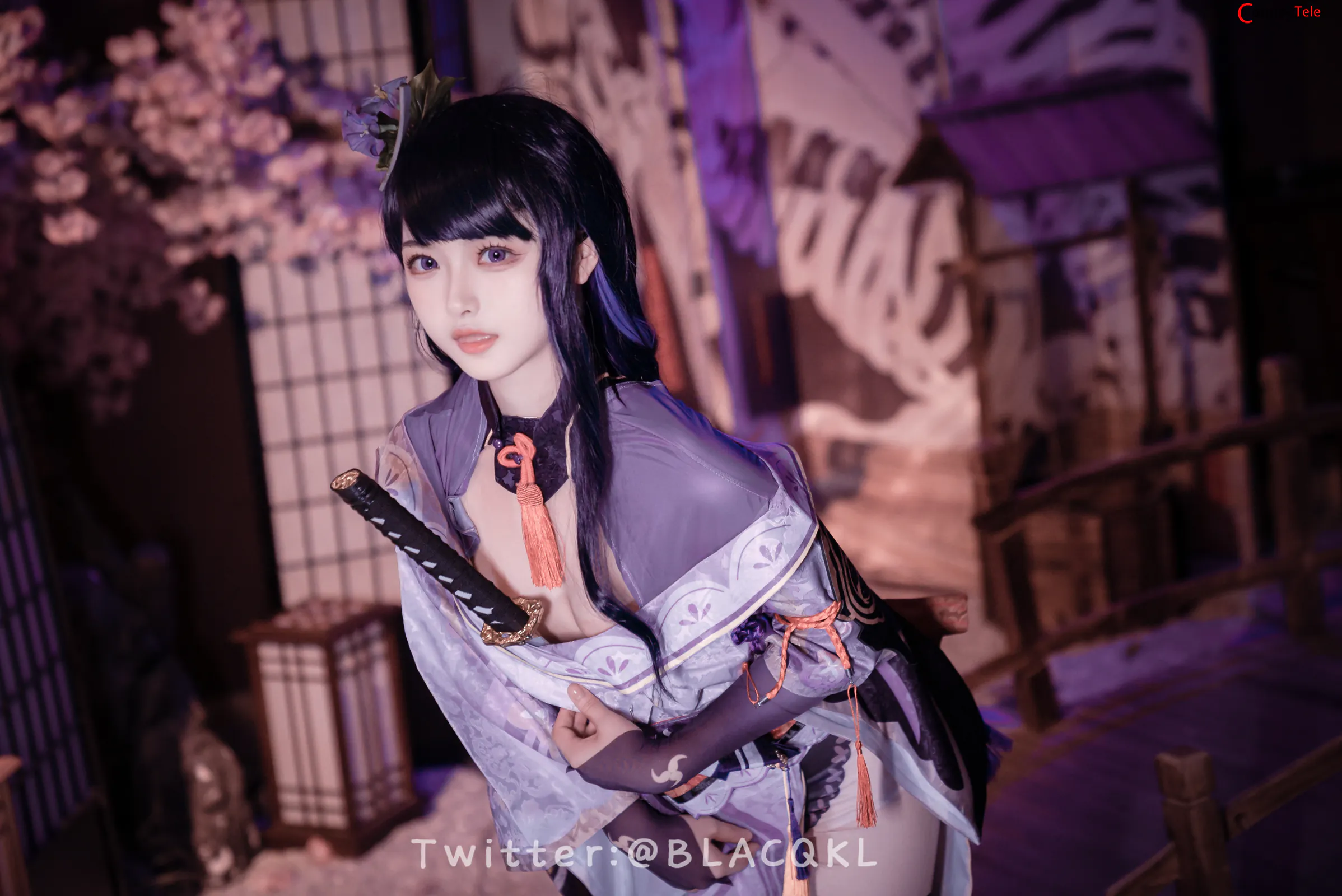 Blacqkl (白莉爱吃巧克力) cosplay Raiden Shogun – Genshin Impact