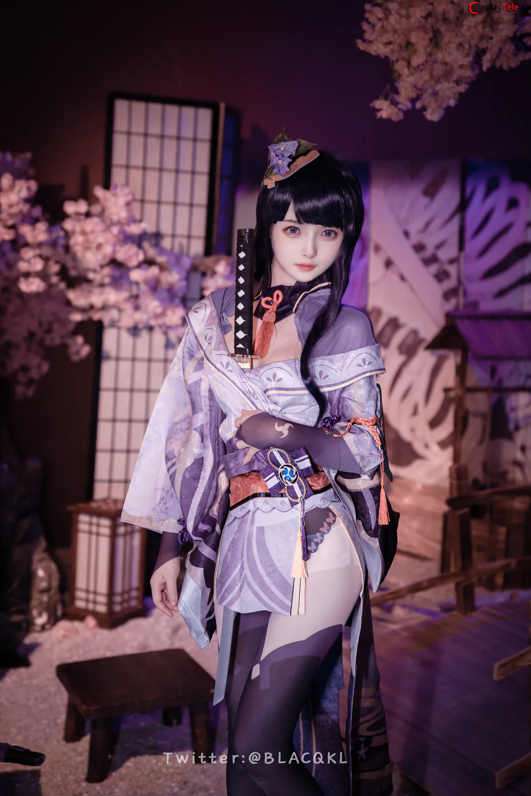 Blacqkl (白莉爱吃巧克力) cosplay Raiden Shogun – Genshin Impact