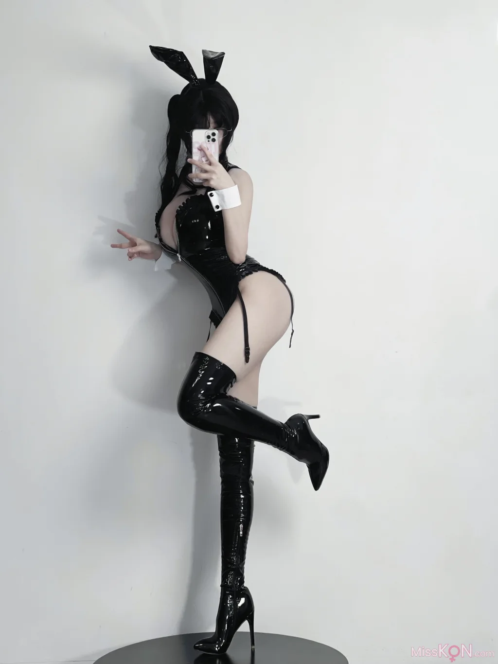 Coser@幼愛Youmeko_ 黑漆皮高跟兔女郎