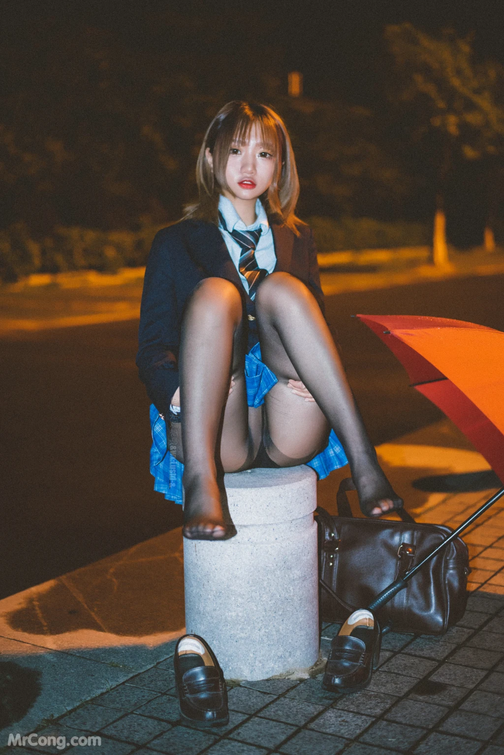 Coser@柒柒要乖哦_ 深夜公园JK