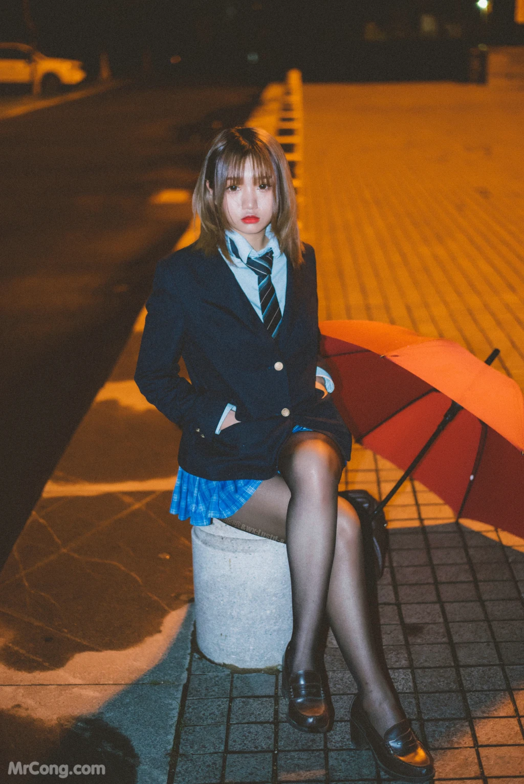 Coser@柒柒要乖哦_ 深夜公园JK