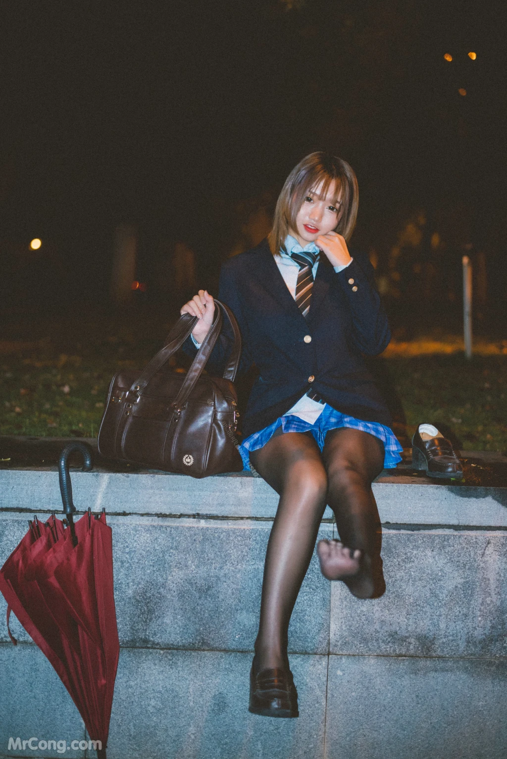 Coser@柒柒要乖哦_ 深夜公园JK