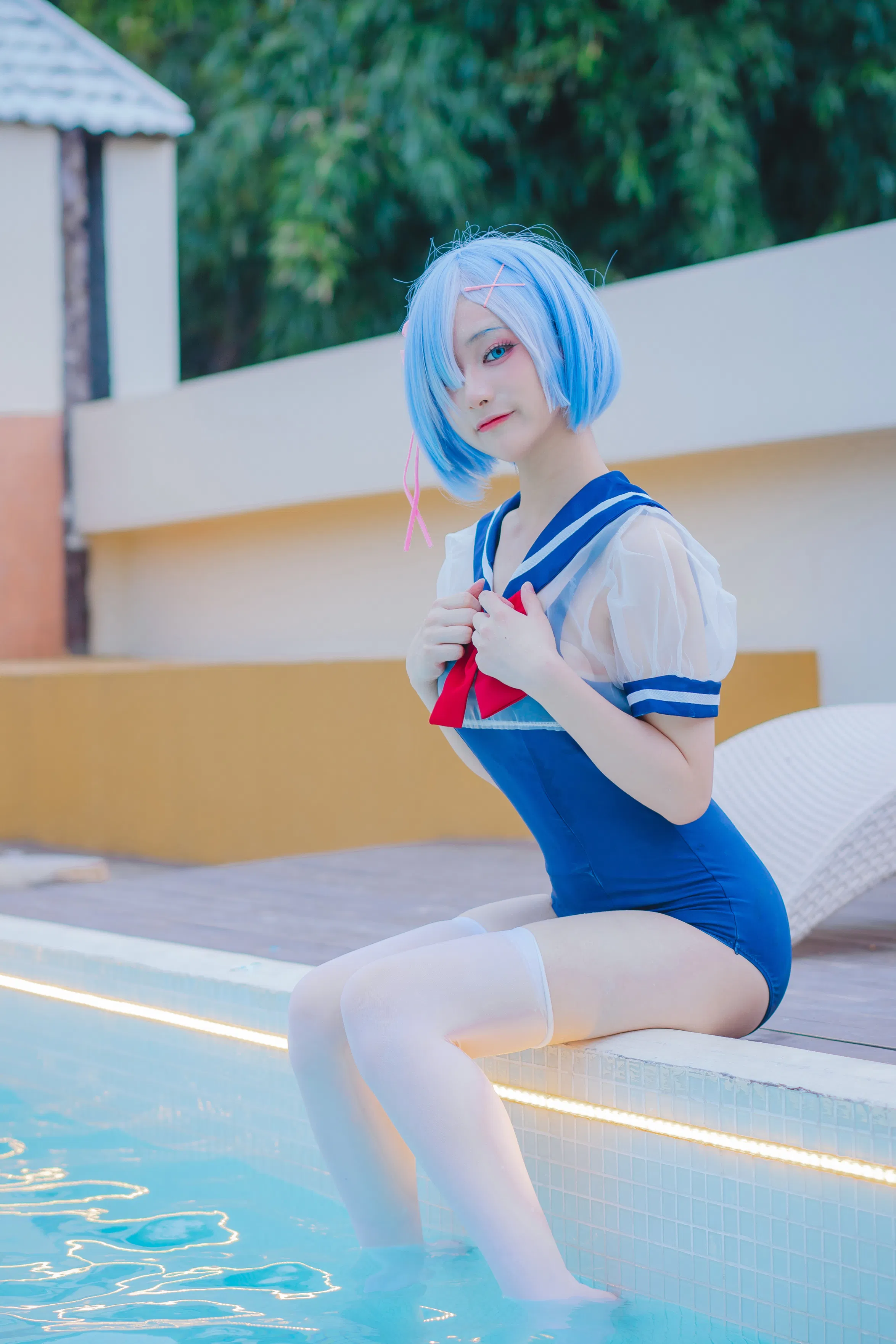 [Cosplay] 幼愛youmeko - 蕾姆泳装