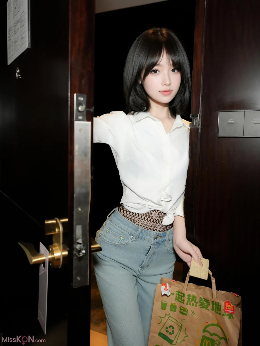 [XR Uncensored] 汁汁_ R18 秀人网模特 库里丝之黑色蕾丝网袜