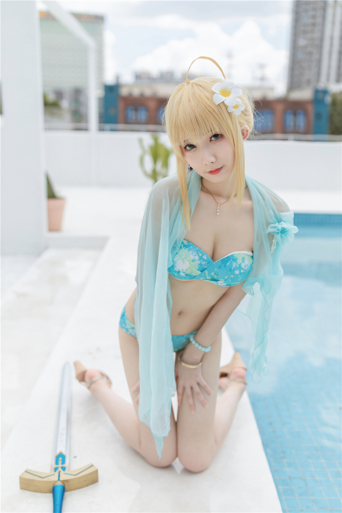 Cosplay 封疆疆v 阿尔托莉雅 潘德拉贡 泳装