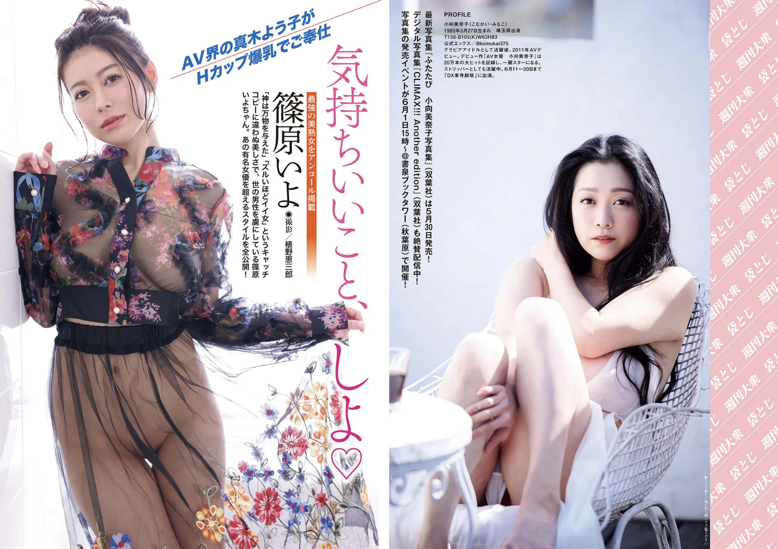 週刊大衆 2025.06.09 渚恋生 本庄鈴 大塚びる 小向美奈子 篠原いよ 花柳杏奈 奈月セナ 希島あいり 波多野結衣