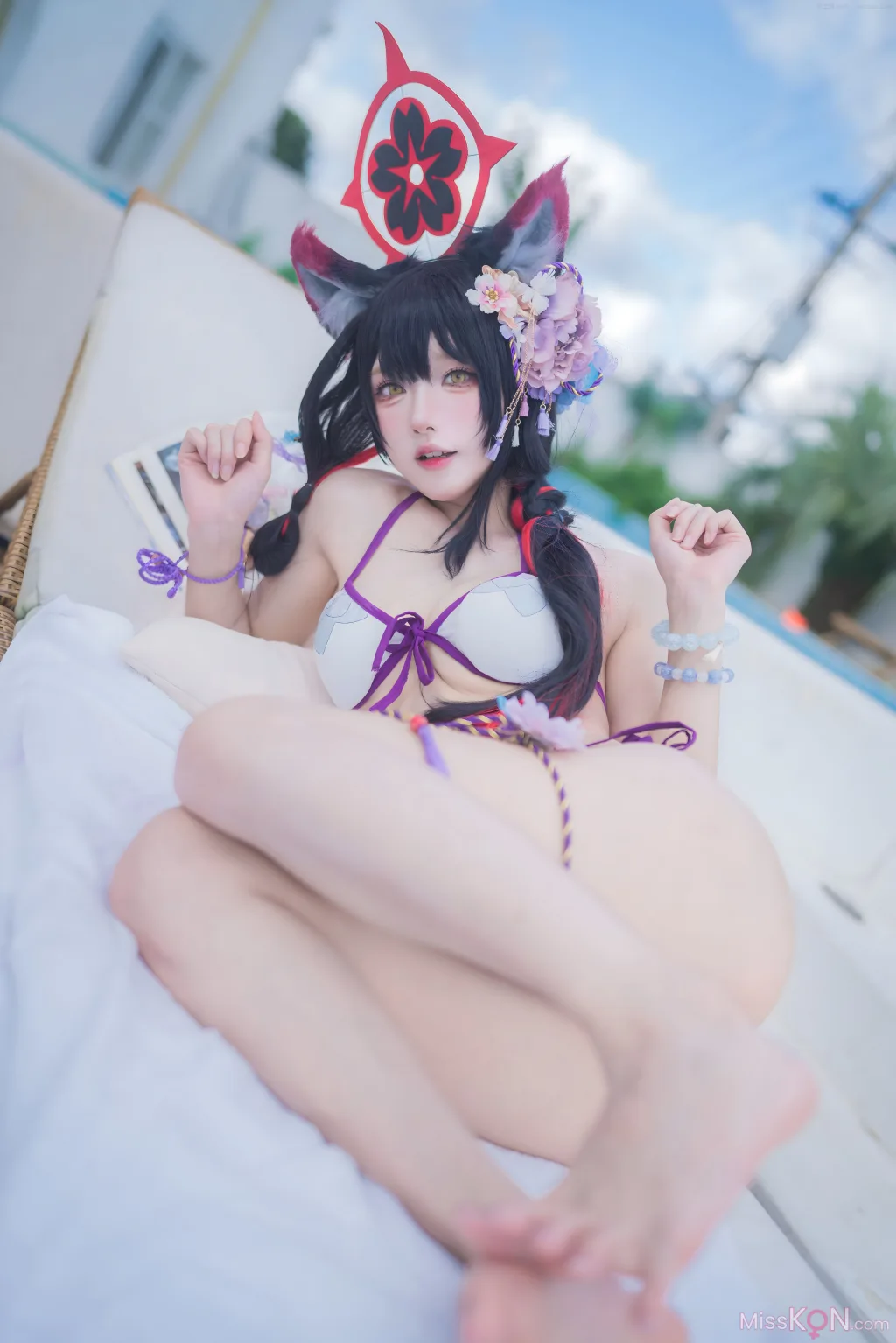 Coser@阿包也是兔娘_ 蔚蓝档案 狐坂若藻 水着