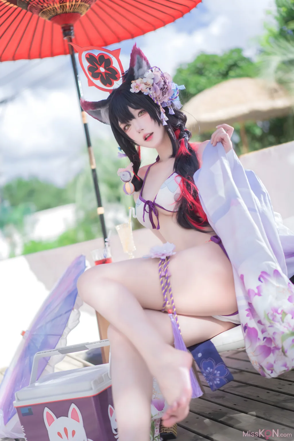 Coser@阿包也是兔娘_ 蔚蓝档案 狐坂若藻 水着