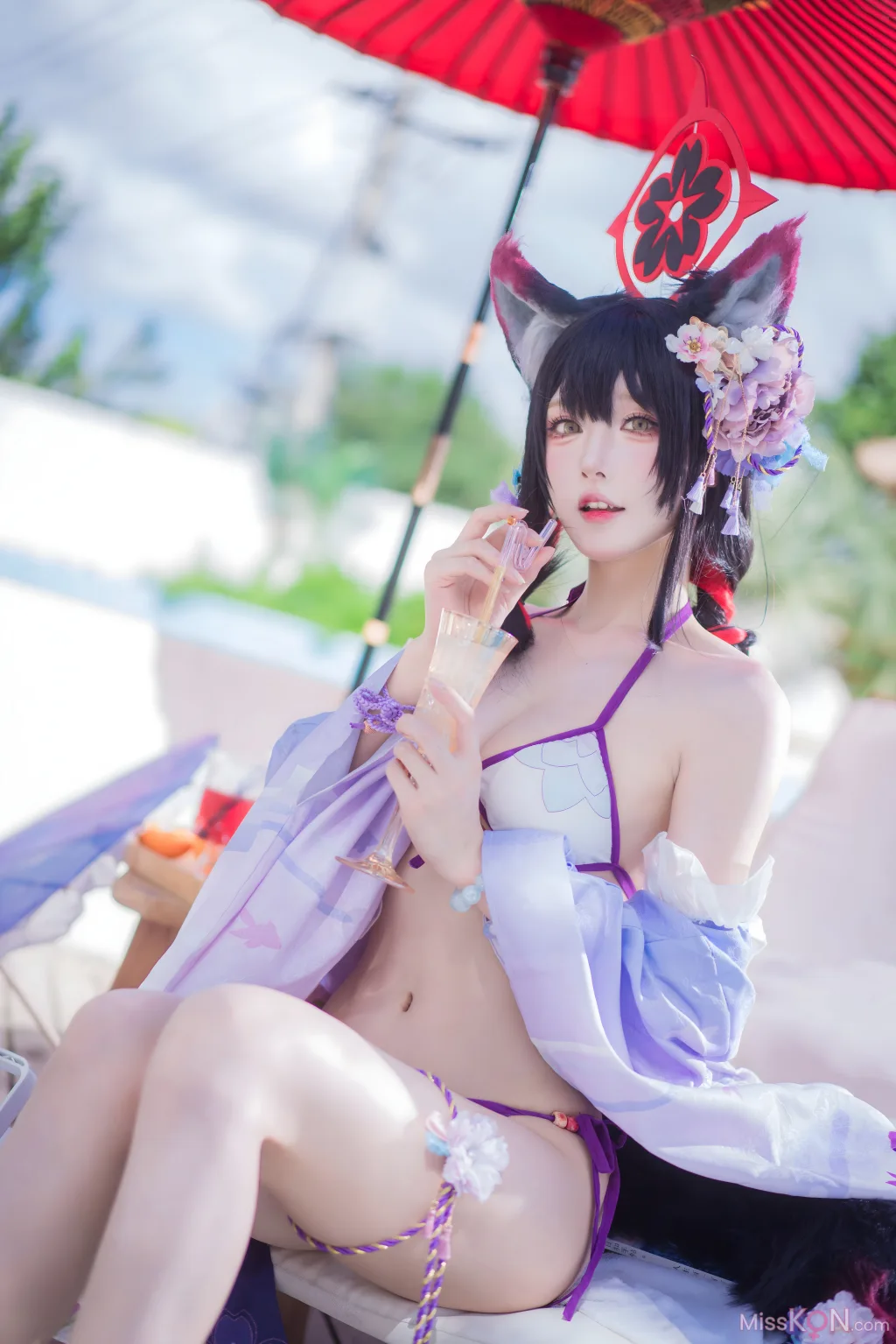 Coser@阿包也是兔娘_ 蔚蓝档案 狐坂若藻 水着