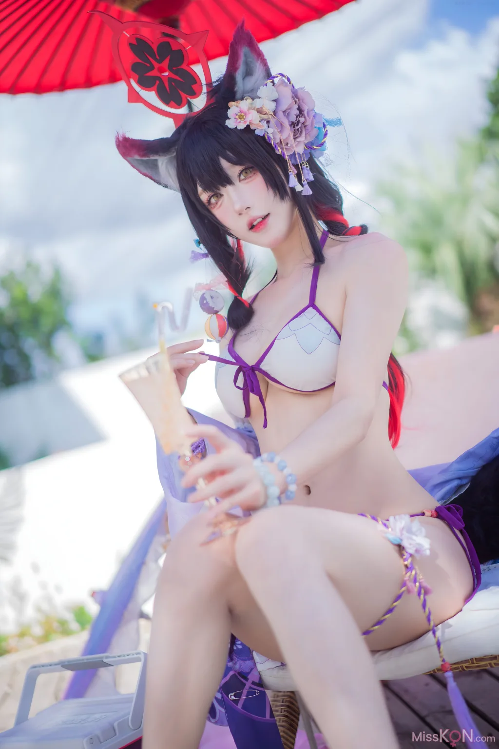 Coser@阿包也是兔娘_ 蔚蓝档案 狐坂若藻 水着