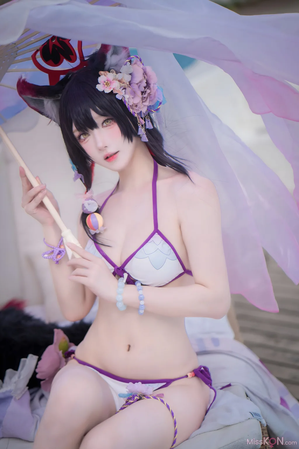 Coser@阿包也是兔娘_ 蔚蓝档案 狐坂若藻 水着