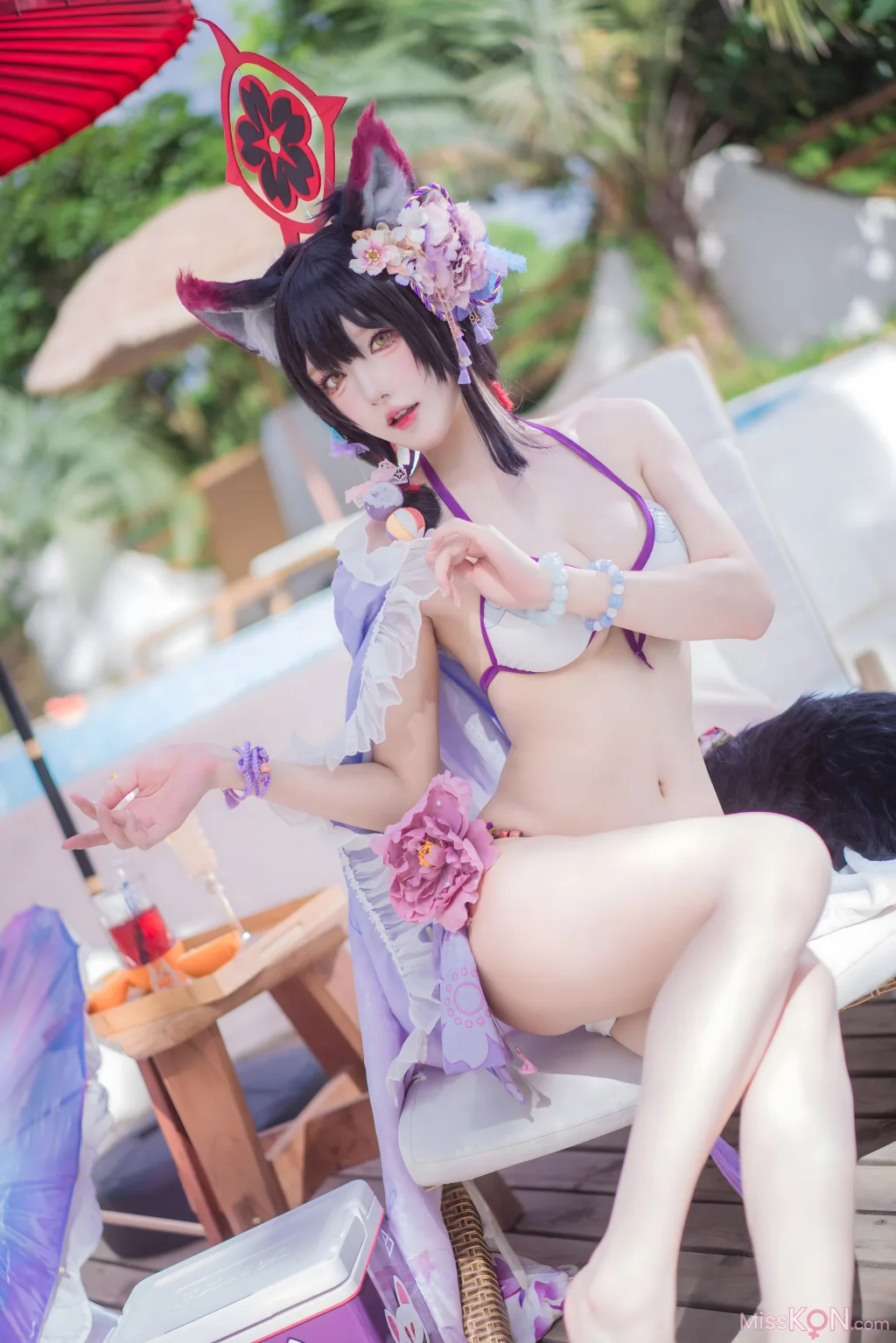 Coser@阿包也是兔娘_ 蔚蓝档案 狐坂若藻 水着