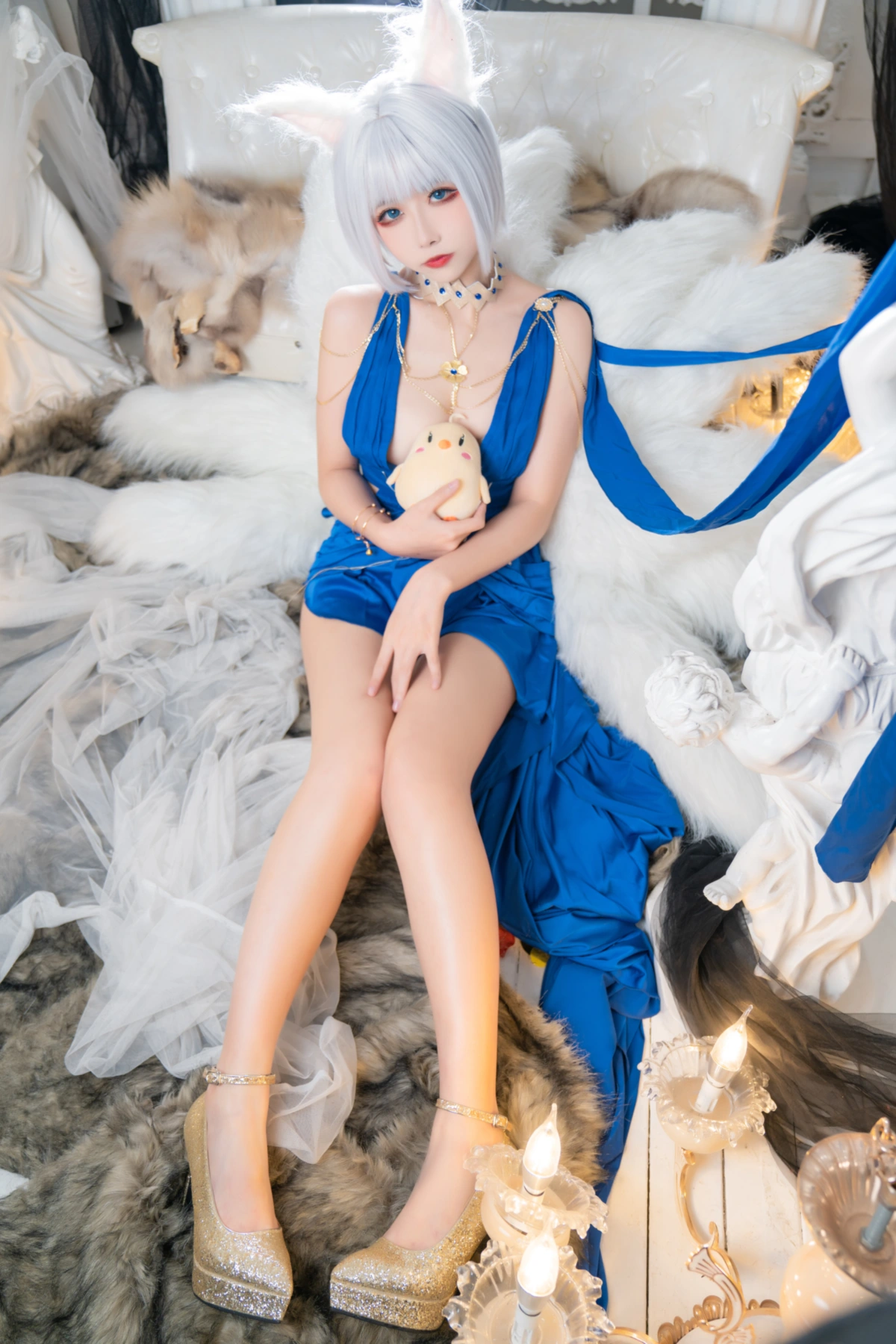 Cosplay 瓜希酱 & Momoko葵葵 – 碧蓝航线赤城 & 加贺 礼服