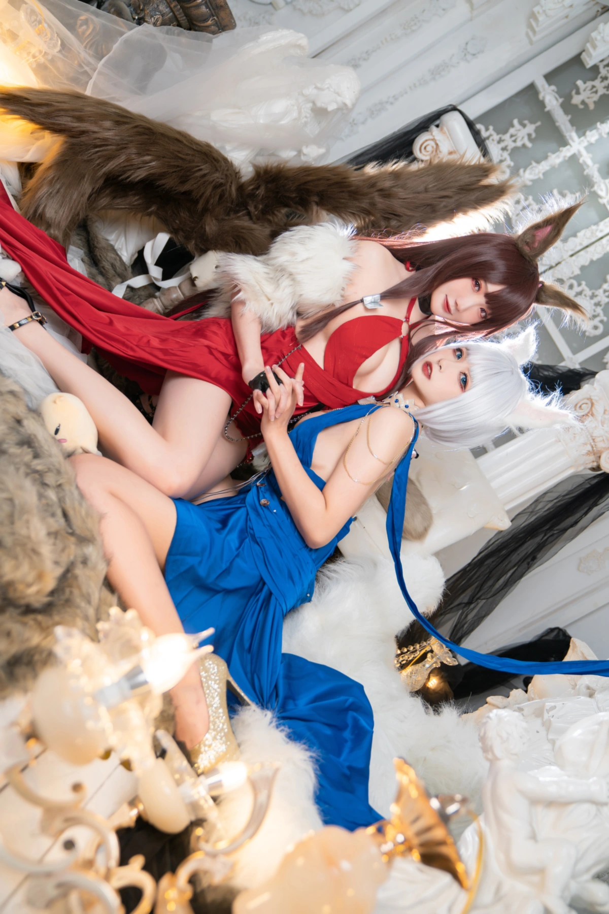 Cosplay 瓜希酱 & Momoko葵葵 – 碧蓝航线赤城 & 加贺 礼服