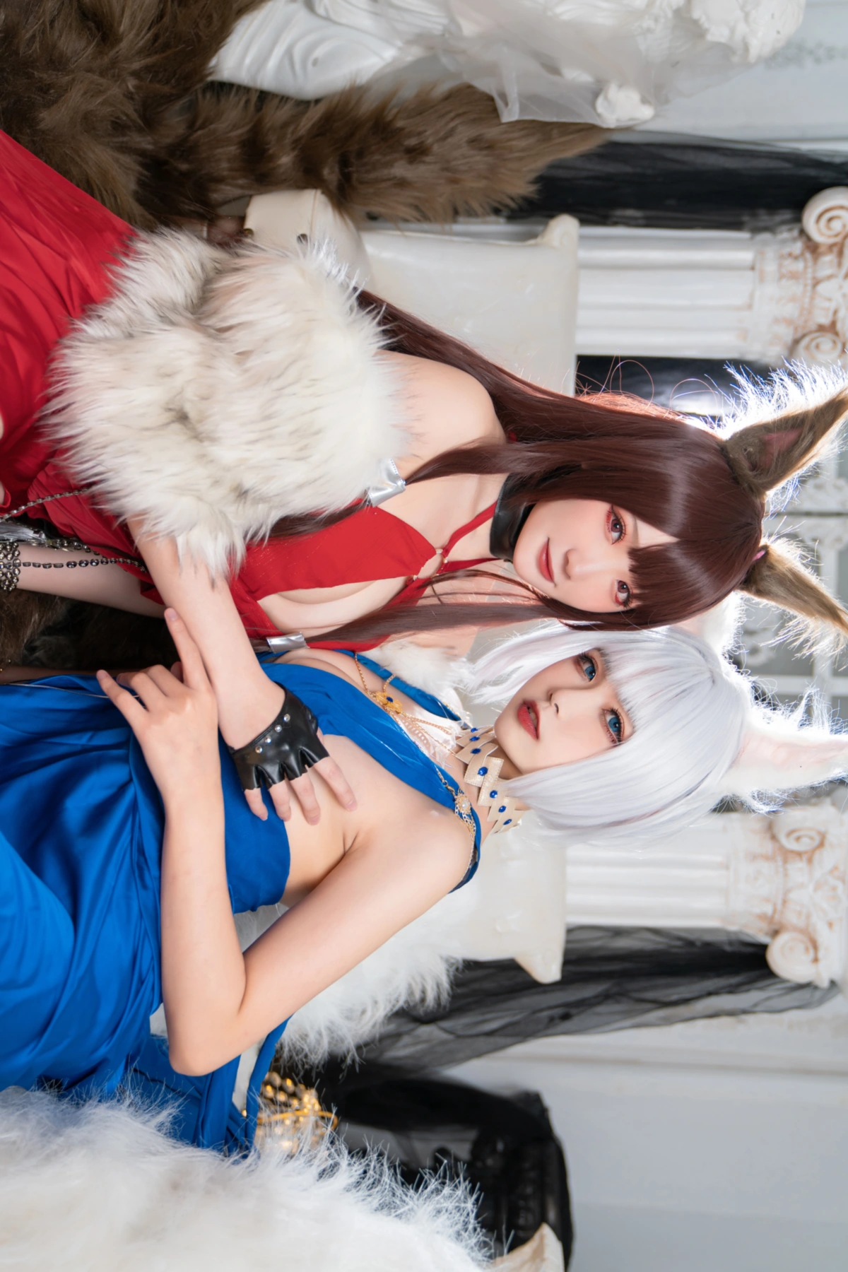 Cosplay 瓜希酱 & Momoko葵葵 – 碧蓝航线赤城 & 加贺 礼服