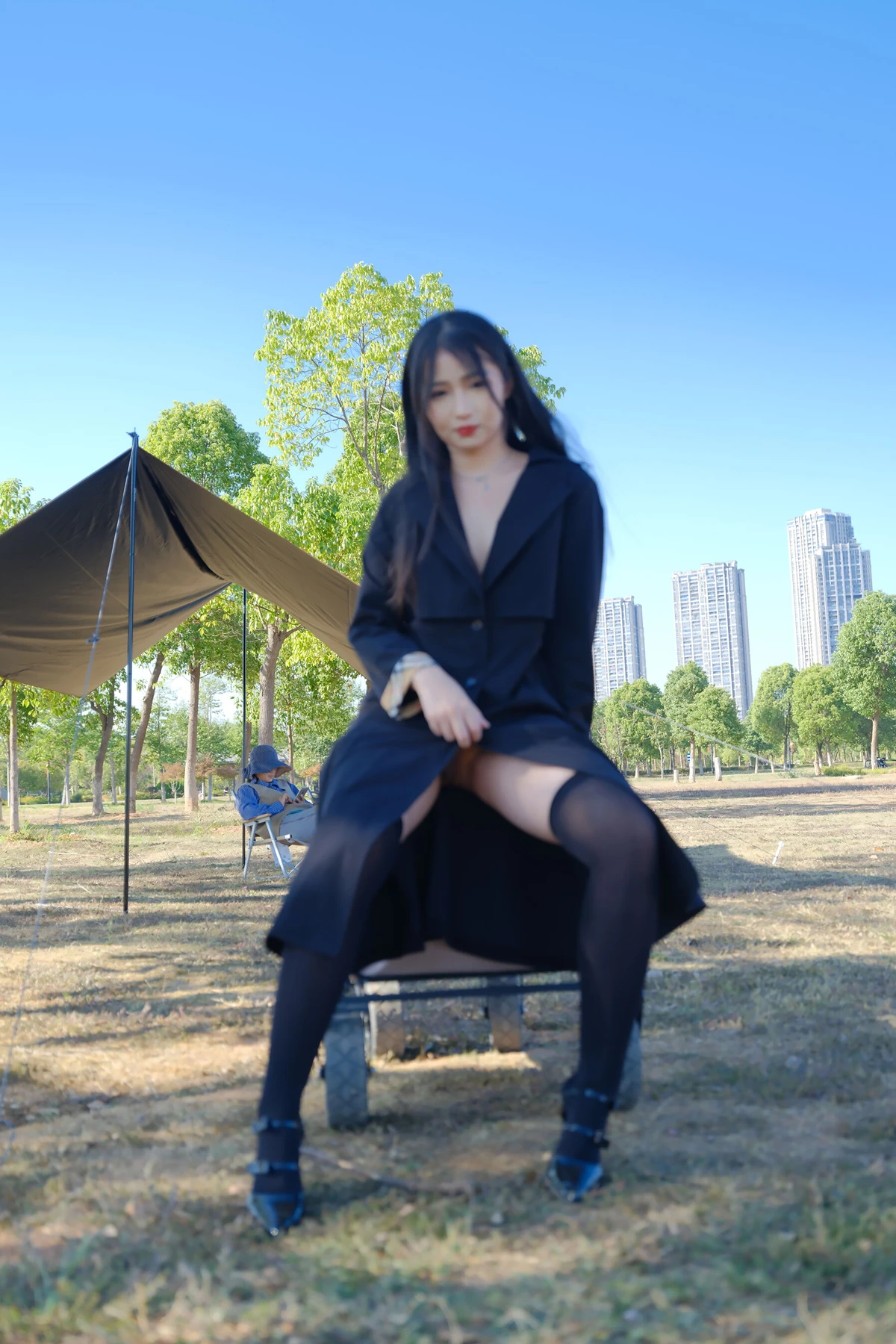 小泽 – 黑丝御姐 户外露出 Set.02