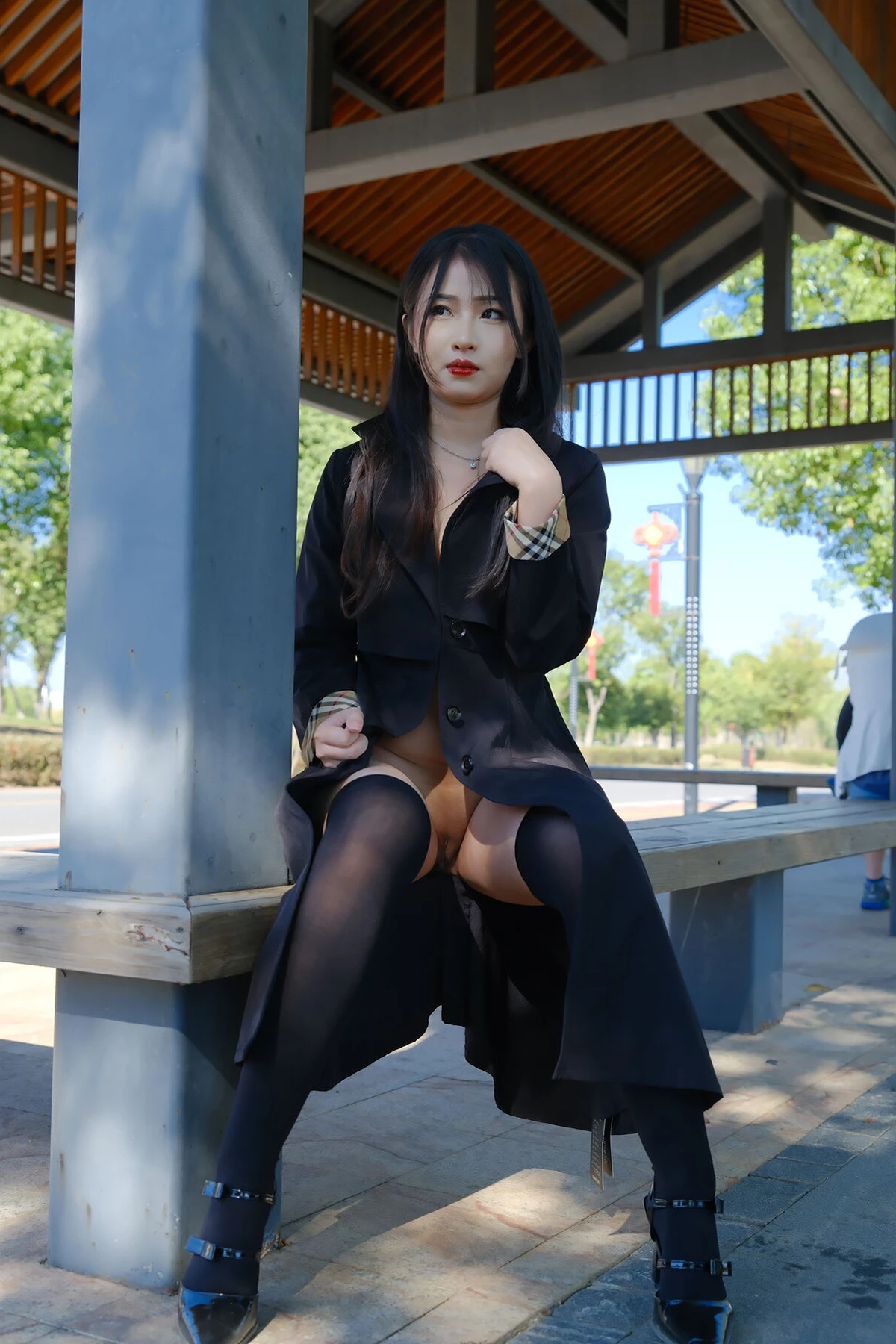 小泽 – 黑丝御姐 户外露出 Set.02