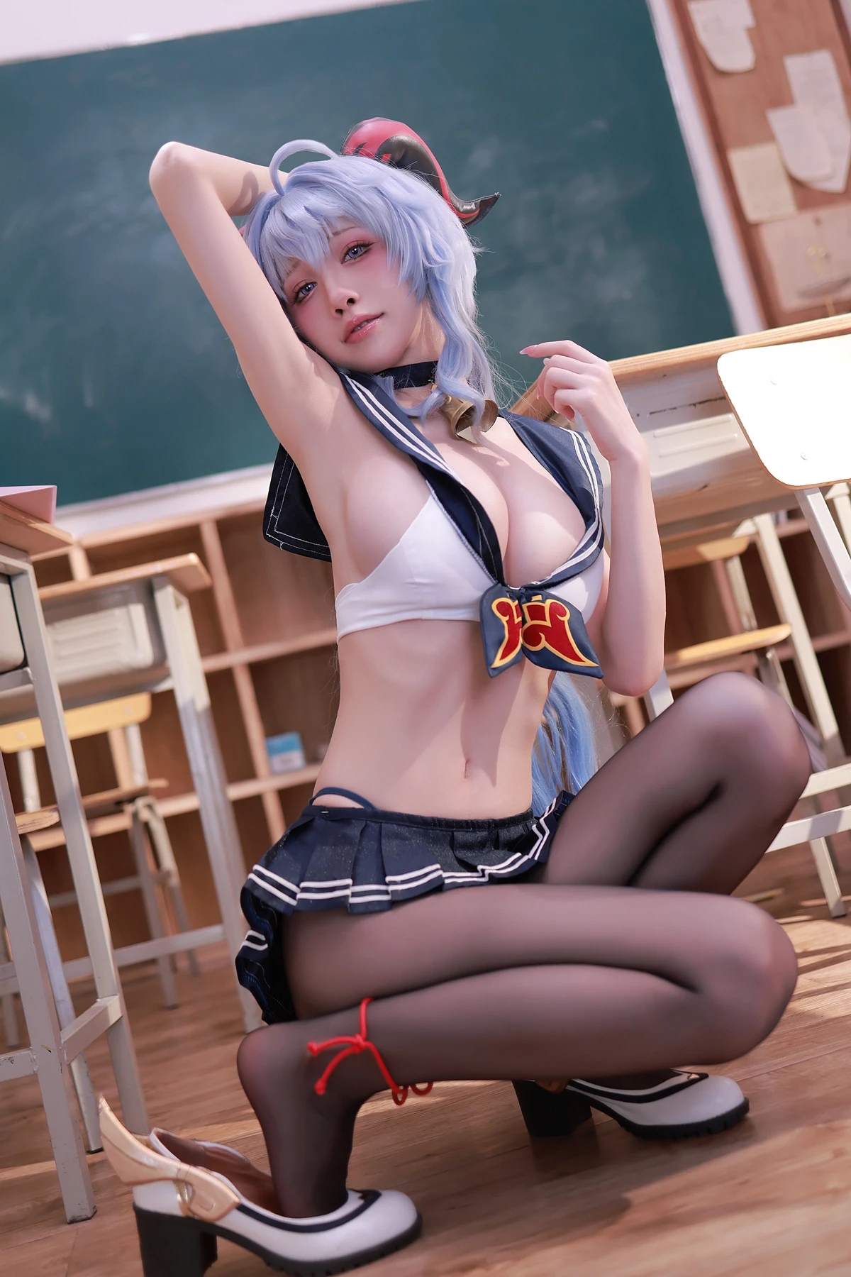 Cosplay 水淼Aqua – 2月补偿赠品 甘雨水手服