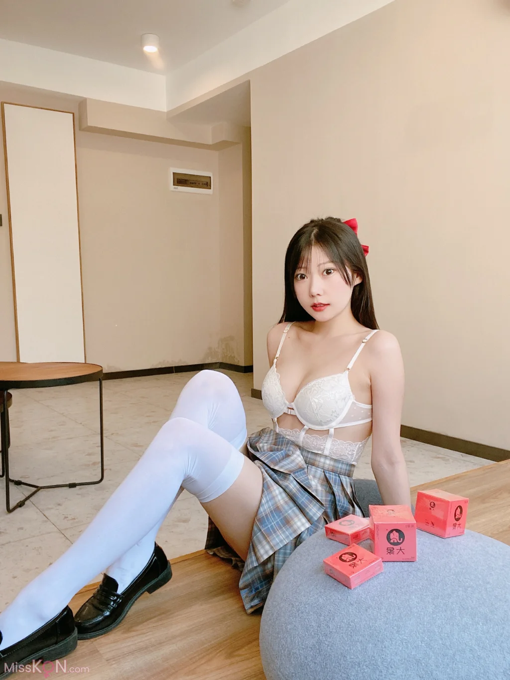 Coser@香草喵露露_ 大象 JK格子裙