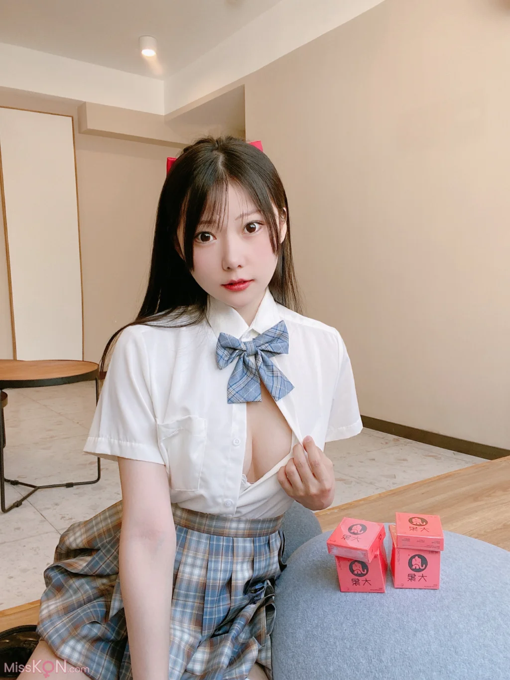 Coser@香草喵露露_ 大象 JK格子裙