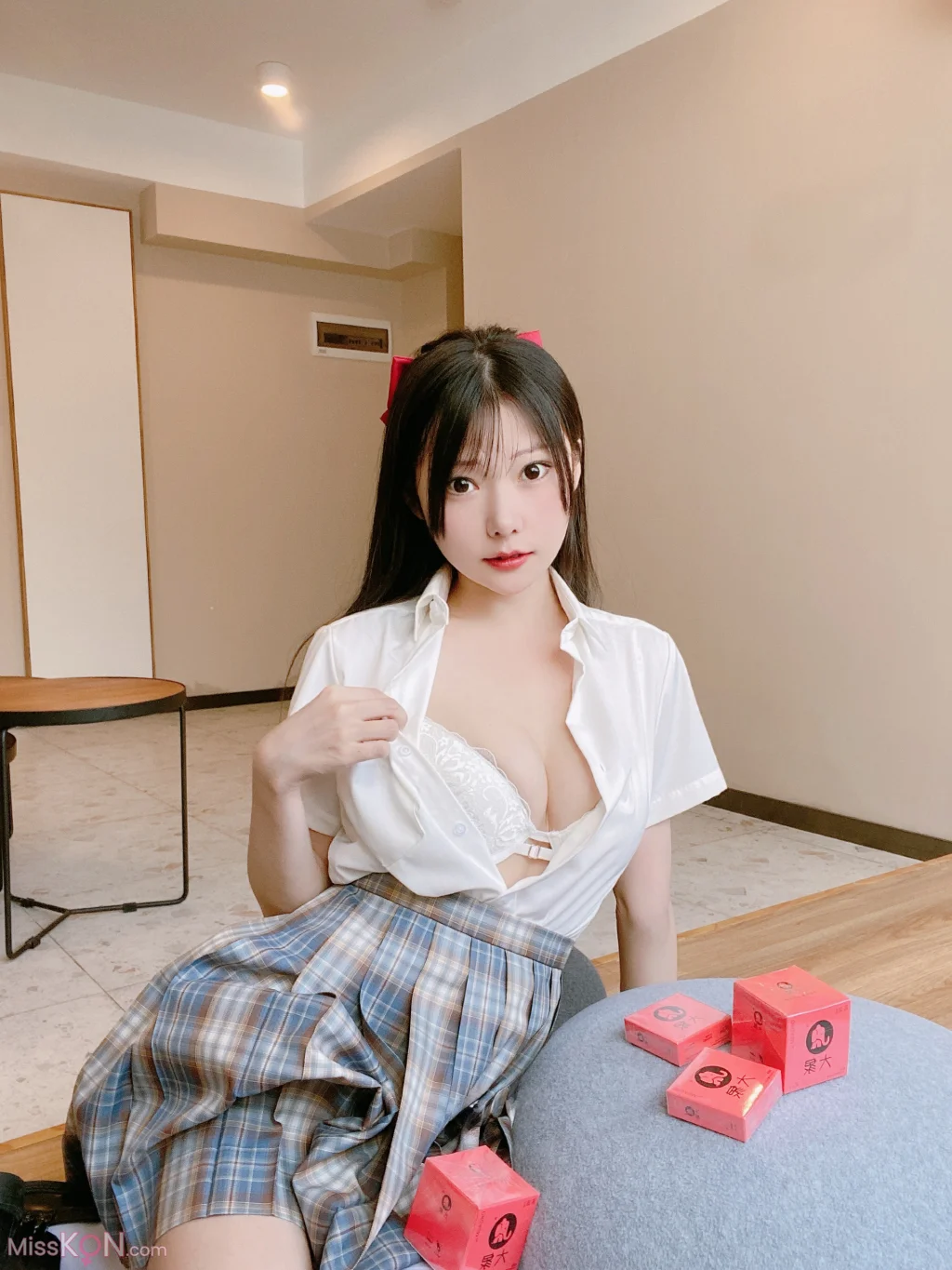 Coser@香草喵露露_ 大象 JK格子裙