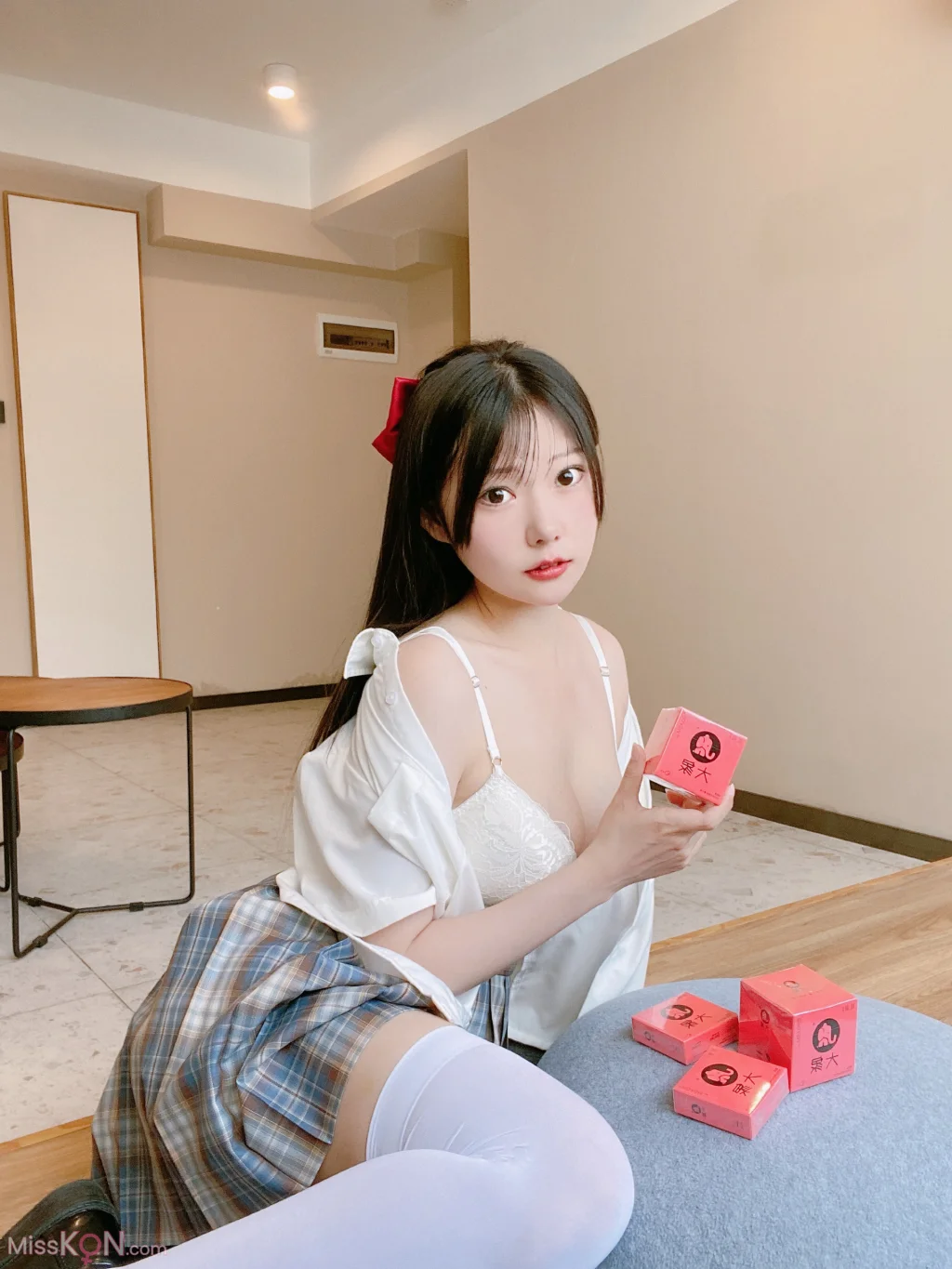 Coser@香草喵露露_ 大象 JK格子裙