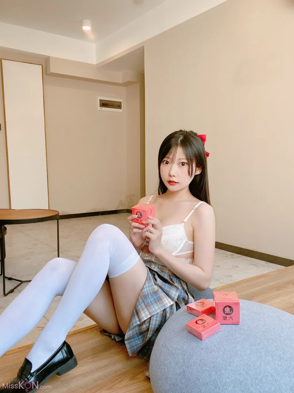 Coser@香草喵露露_ 大象 JK格子裙