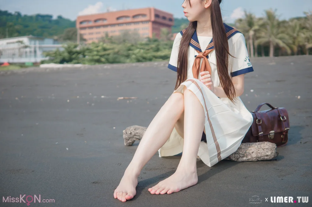 [Limerence原创] No.044_ 海蓝 JK盛夏服海边戏水