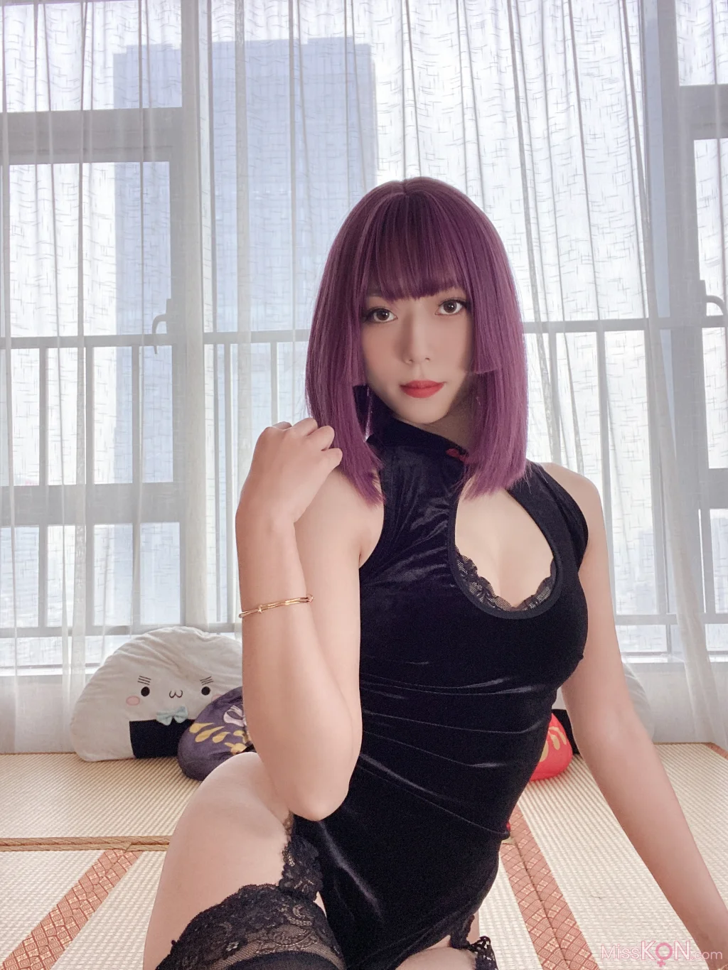 Coser@Money冷冷_ 高叉旗袍蕾丝裙