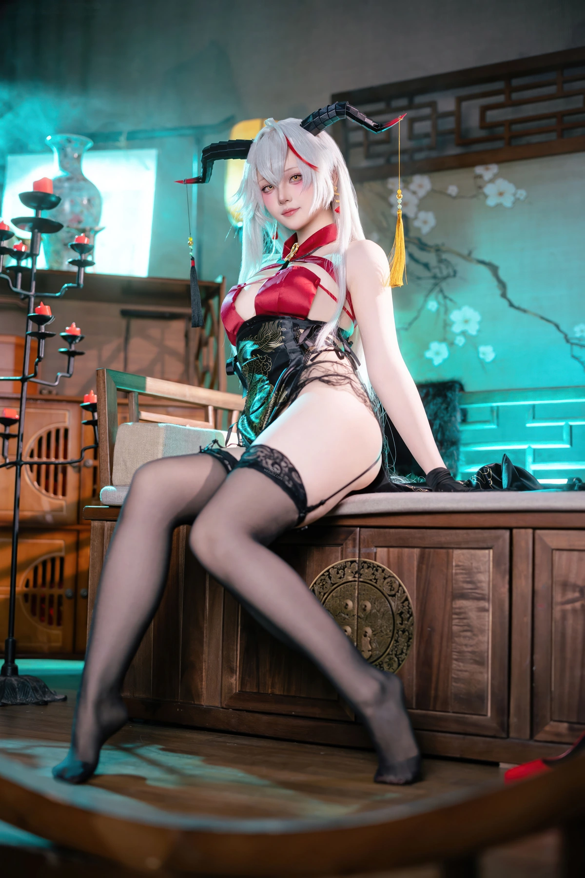 Cosplay 屿鱼 – 碧蓝航线 埃吉尔旗袍