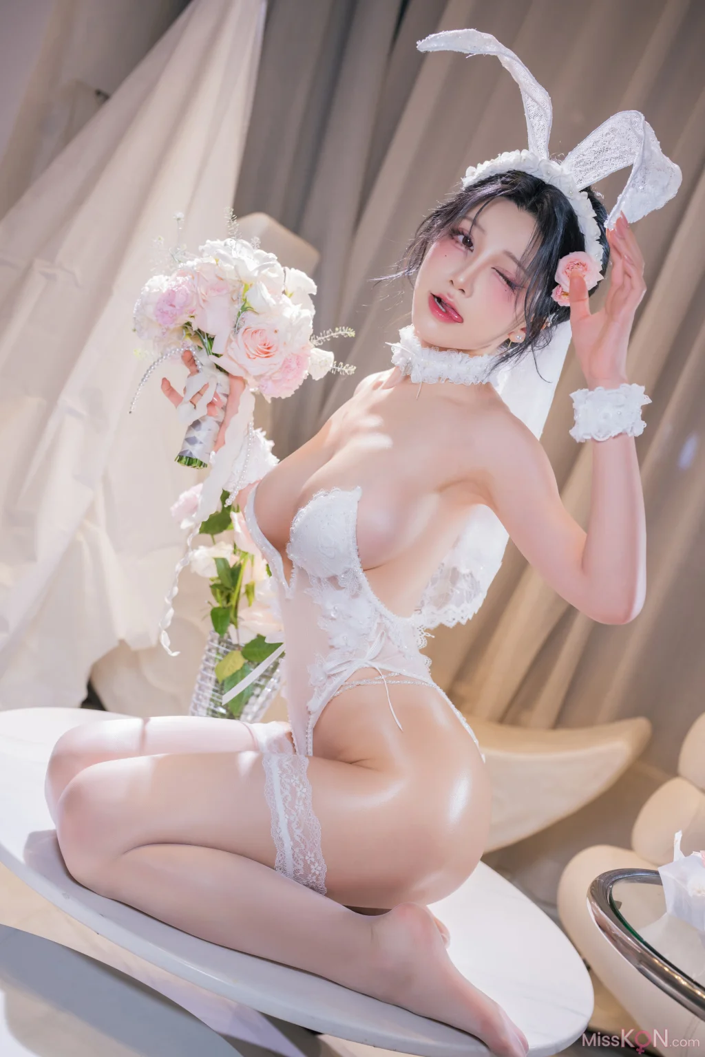 Coser@水淼Aqua_ Aqua Birthday Bunny 生日婚纱兔女郎