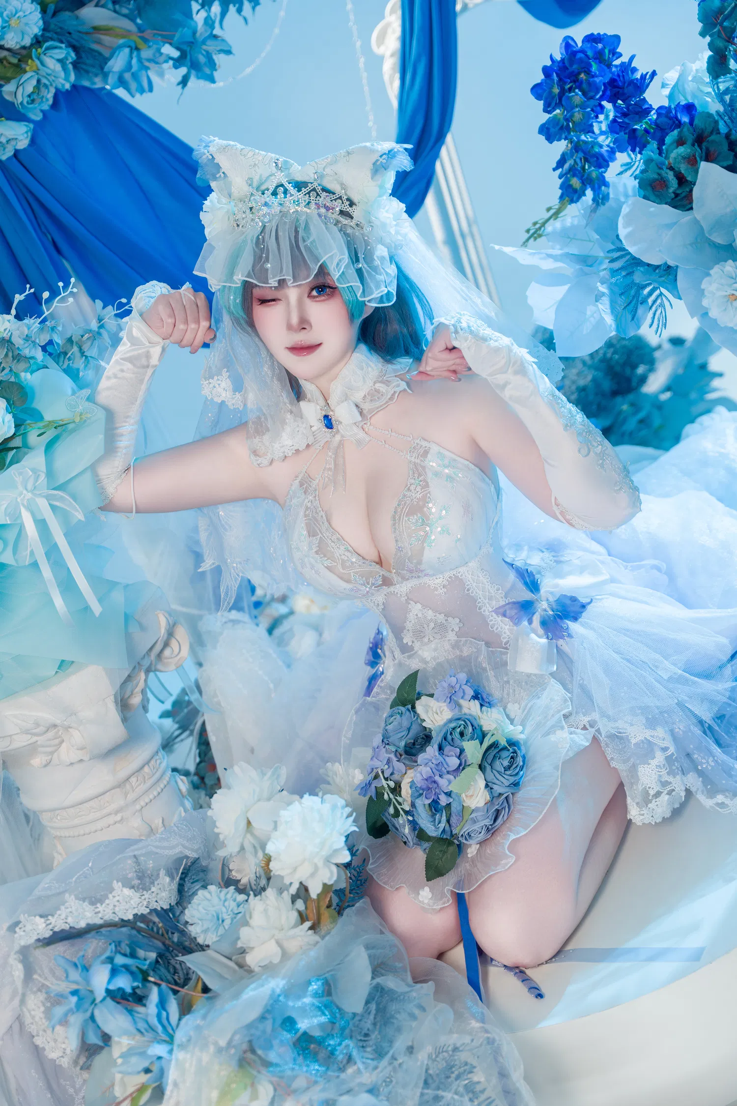 [Cosplay] Natsuko夏夏子 碧蓝航线 柴郡婚纱