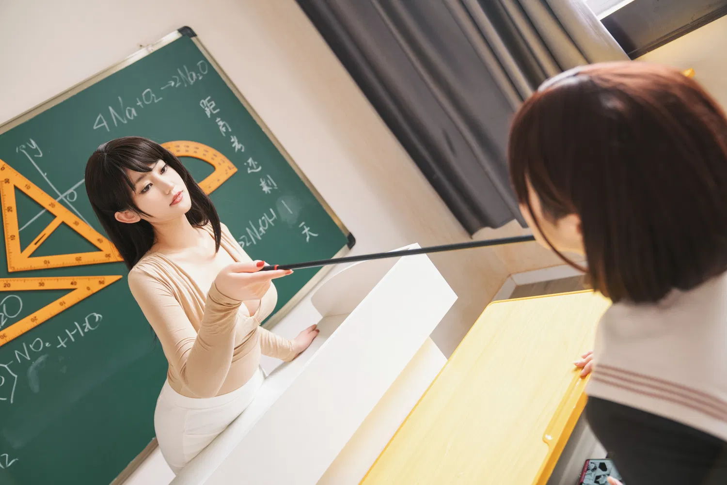 [Cosplay] 星澜是澜澜叫澜妹呀&Natsuko夏夏子 补习老师的惩罚