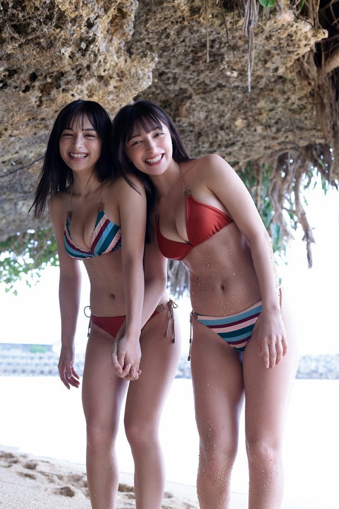 エリマリ ハーフ姉妹の水着グラビア画像！！