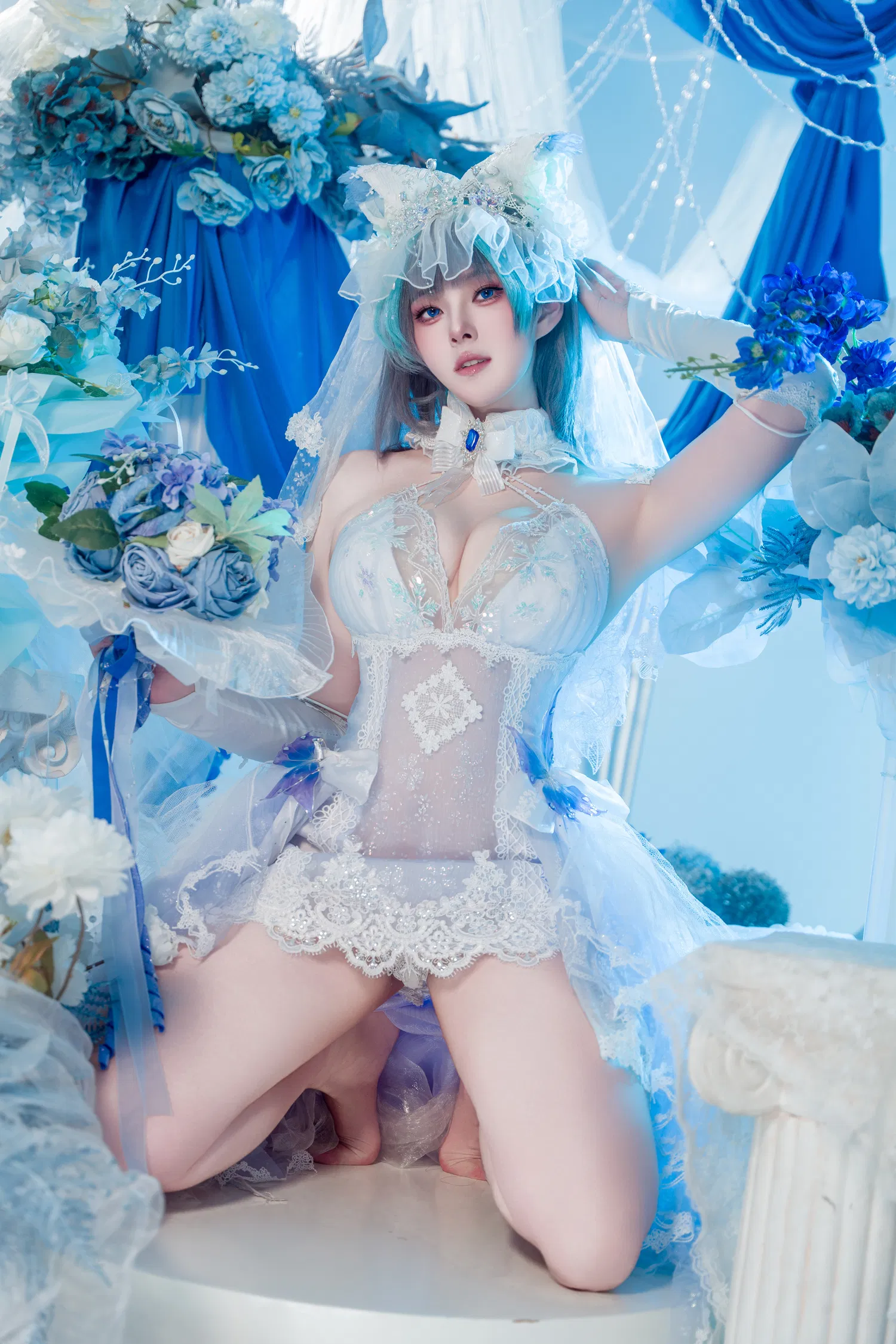 [Cosplay] Natsuko夏夏子 碧蓝航线 柴郡婚纱