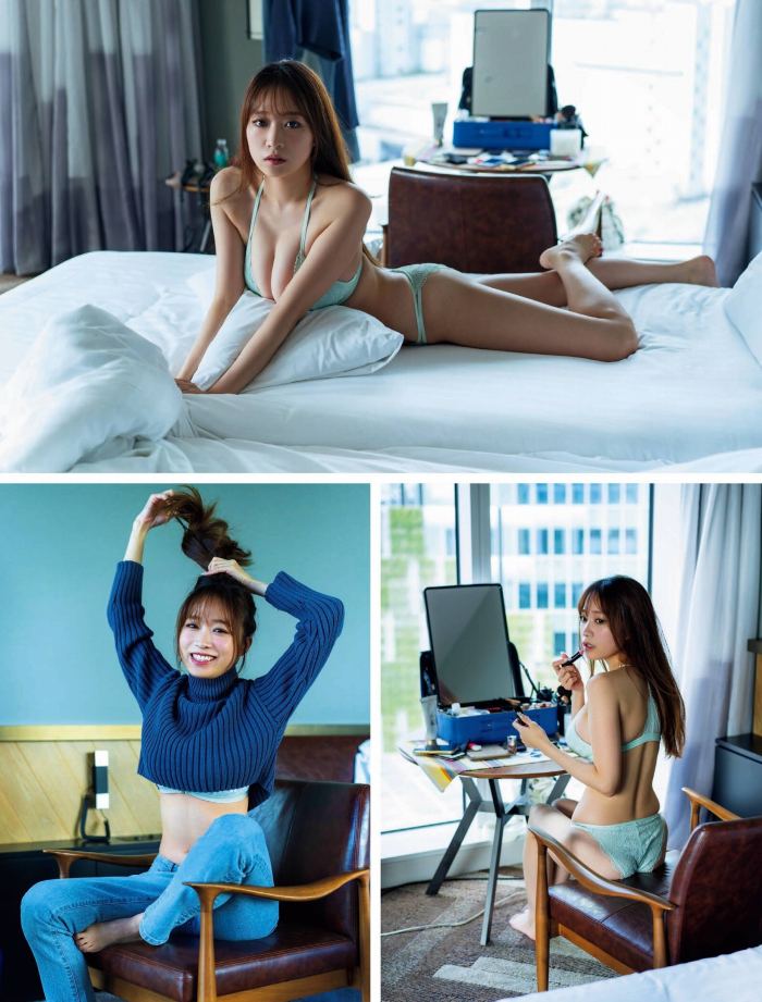 青井春 Iカップおっぱいの水着グラビア画像！