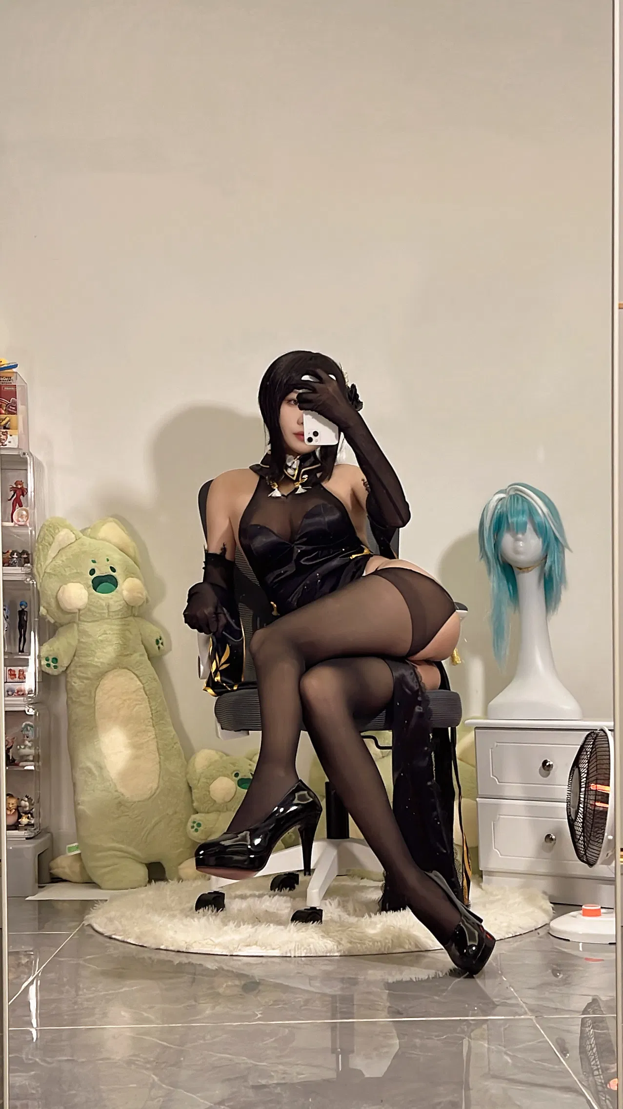 [Cosplay] 无影喵喵Ghost - 镇海黑旗袍