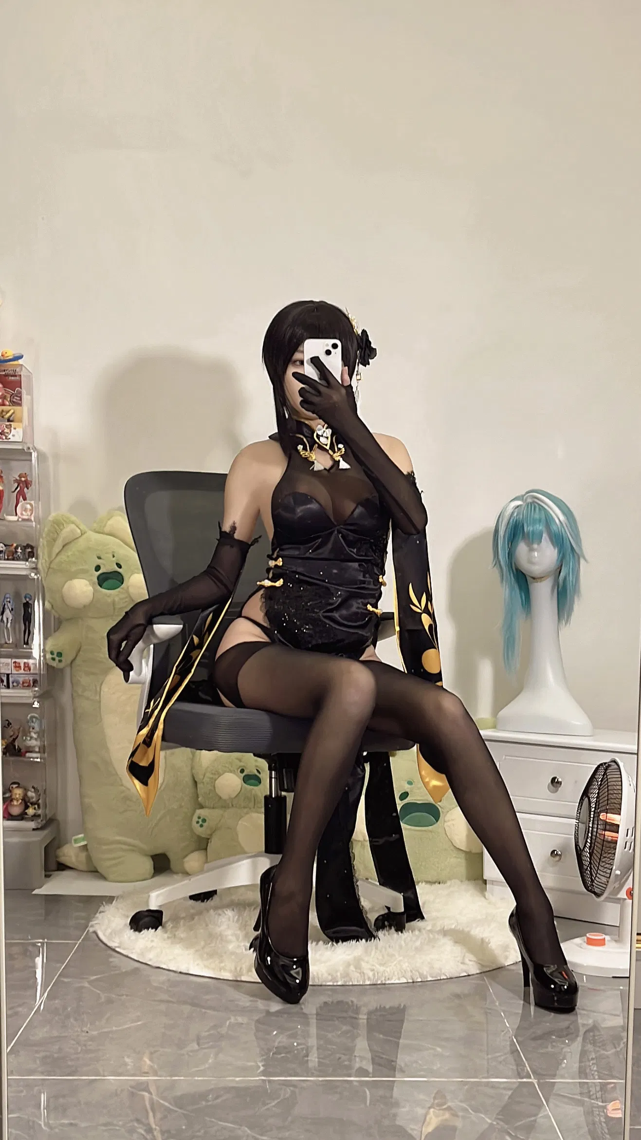 [Cosplay] 无影喵喵Ghost - 镇海黑旗袍
