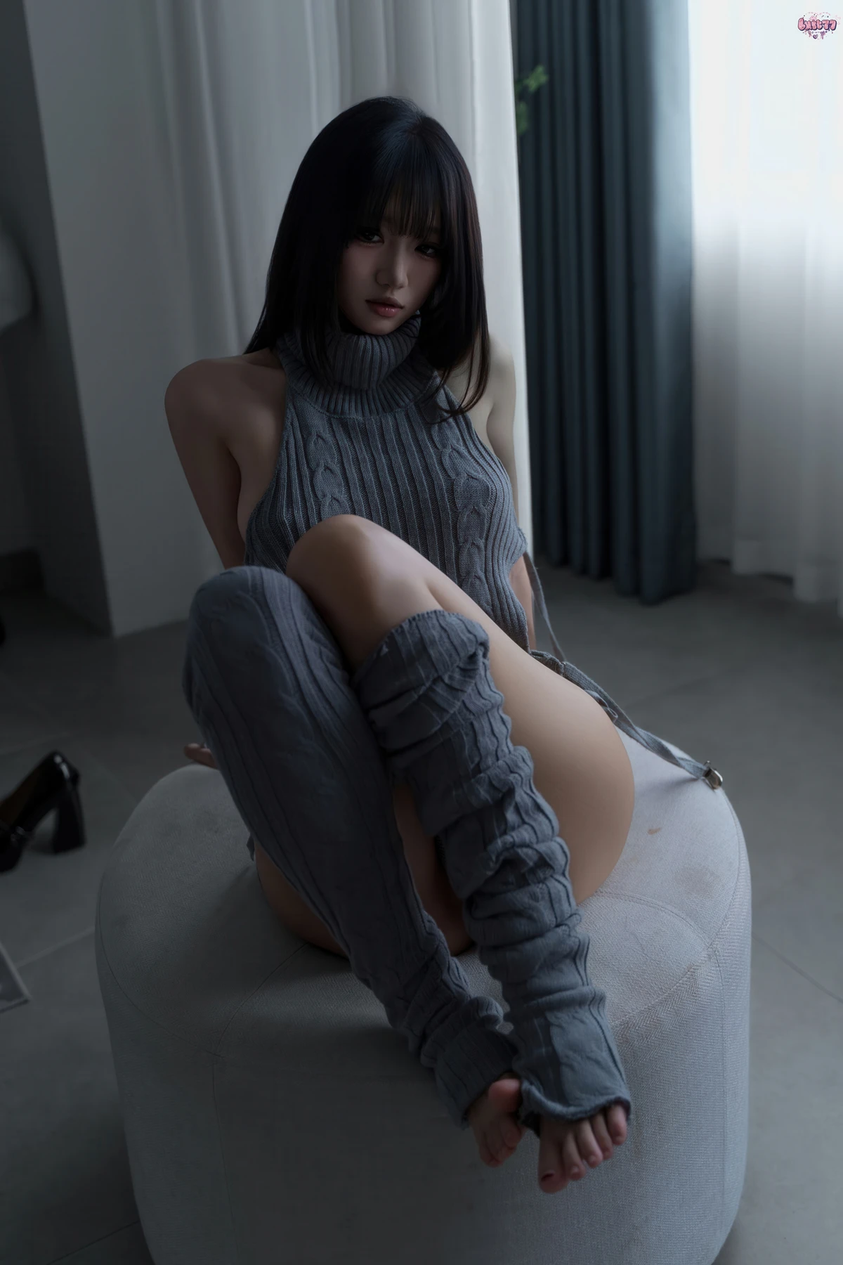 Cosplay 柒柒要乖哦 – 居家毛衣 Set.01